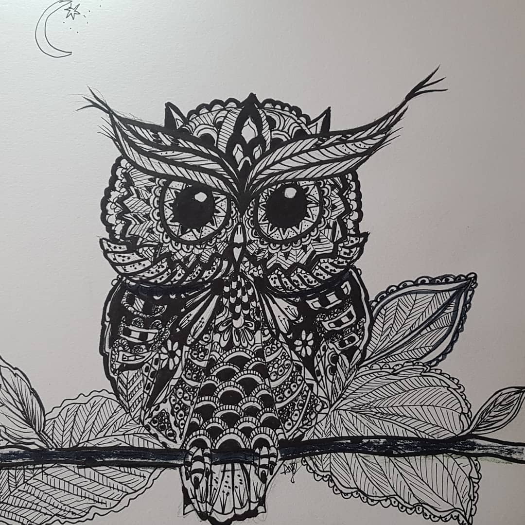 Teaching people how to draw this #owl in Level 2 ... 17 March
#owlsofinstagram #doodle