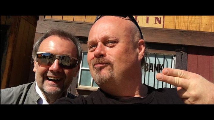 Mercury Vice President and Head of Post-Production Peter White (right) pictured with Head of Production Mr. Terry Bamber (left), discussing the shotlist while walking through Mercury’s Cowboy Town backlot. #mercurypictures #hollywoodstudios #behindthescenes #cowboytown #terrybamber #jamesbond #headofproduction #vicepresident #makingfilms #peterwhite