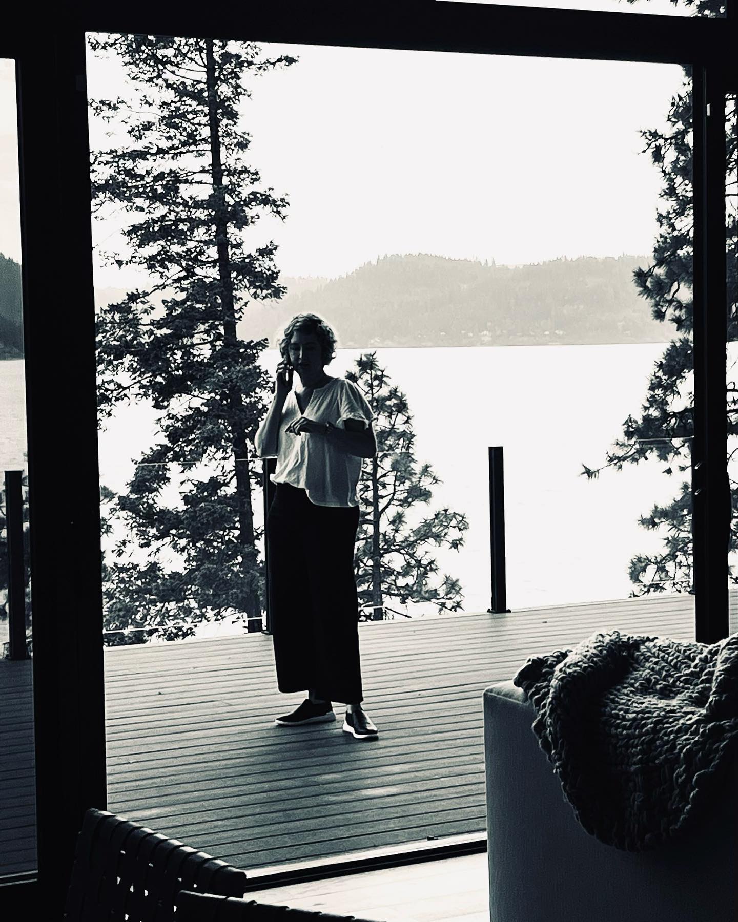 Managing projects while on location installing a home on #lakecoeurdalene in Idaho with the talented @onemoreforthewicked Seriously the most peaceful place Iāve ever been.