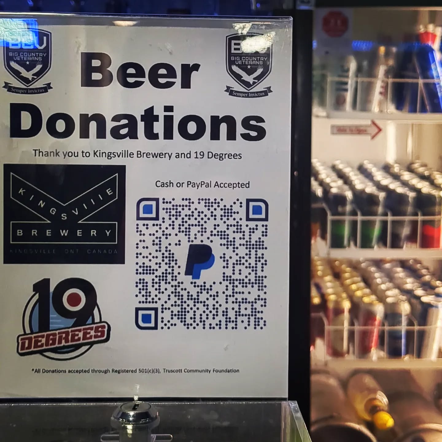 Big thanks to @kingsvillebrewery for sponsoring tonight! All proceeds to @bigcountryveterans come watch some #hockey and support a good cause!