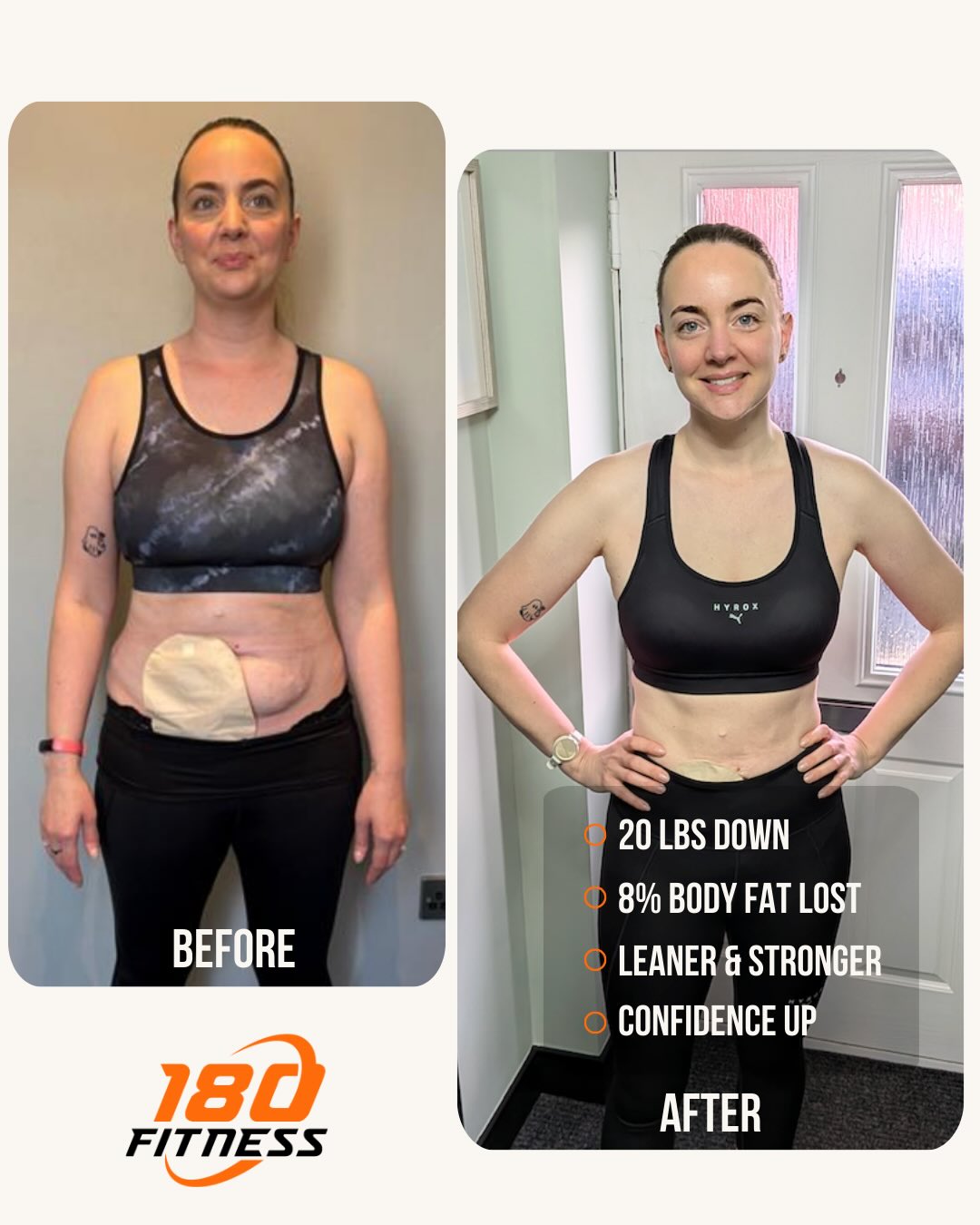 🔸Member Spotlight 🔸
@bethanylpressley is absolutely flying right now 💪🔥
✅ Leaner, stronger, and more confident than ever
✅ 20 lbs down
✅ 8% body fat lost
Overall Shape has transformed!
Beth’s first goal was all about weight loss and improving her shape and she absolutely smashed that. Now her focus has shifted to new goals: improving her form, building more strength, and training for her Hyrox event at the end of March 💪🏃♀️
That means lots more running, plenty of hard work on Hyrox-specific movements, and continuing to build strength and fitness alongside it.
The shape change and confidence she’s built over the last few months has been unreal , Beth is moving better, training harder, and really starting to see what she’s capable of.
As always, Beth continues to show what’s possible with consistency and hard work. We’re so proud of you Beth , Good Luck with the Hyrox 🙌🏼
Ready start make your first step and achieve your goals?
DM us to arrange a free consultation 🙂
#ClientSpotlight #HyroxTraining #AmazingProgress #StrongerEveryDay #Confidence #180Fitness