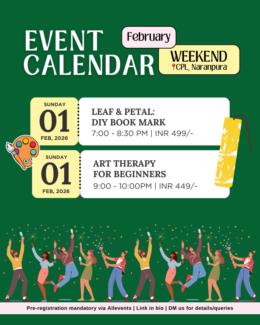 February’s calling, softer days, cozy hangs, and plans that feel like a warm hug 💌🌿
Fresh vibes, new moments, same comforting CPL energy you love.
📍 CPL, Naranpura: Weekend Events
📍 CPL, Rajpath-Rangoli: Weekday Events
💌 Register through AllEvents (links will be added in our bio)
.
.
.
#februaryevents #weekdayevents #weekendevents #thingstodoinahmedabad #crazyplantladycafe