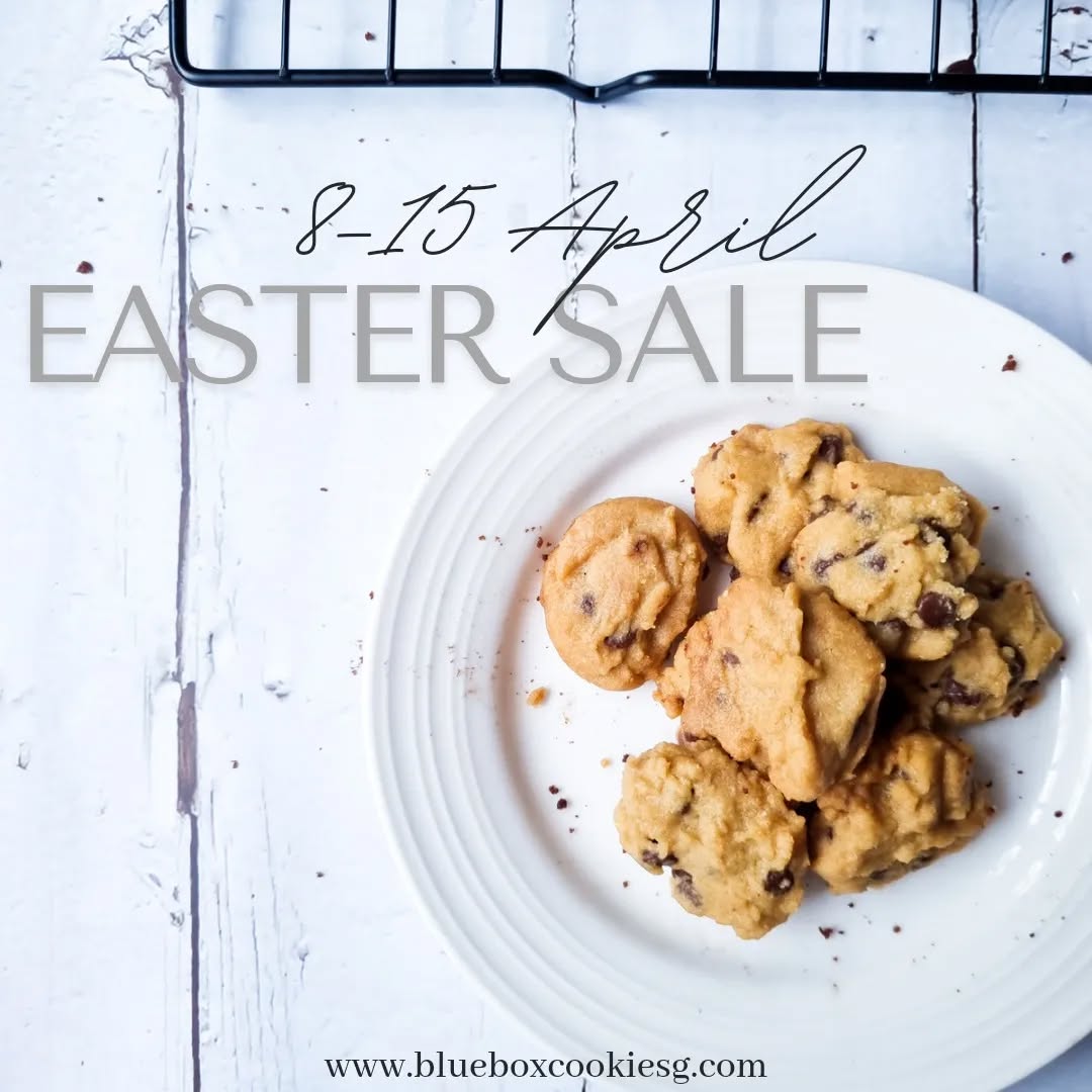 It's been a quarter of the year, & it's time for Easter π£ Day!
As much as you are excited forΒ the holiday, we are also excited to launch the upcoming Easter SALE!
FREE cookies with minimum purchase, do follow us on IG and stay tuned to the exciting sale!
#eastersale #sgbakery #tastycookie #chocolatechipcookies