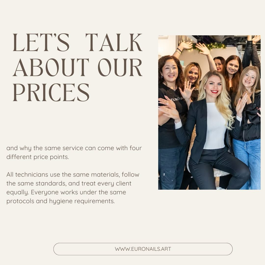 Same service. Same standards. Four price levels — based on experience, not quality.
For more details, please see the full text or DM us.