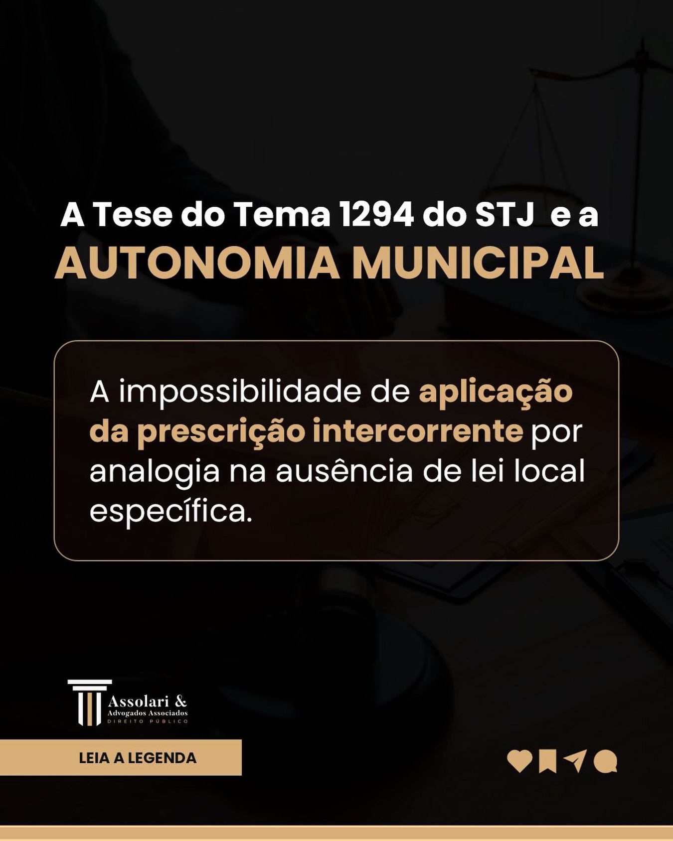 O Fortalecimento da Autonomia Federativa e a Preservação do Poder de Polícia Municipal 🏛️
O Superior Tribunal de Justiça (STJ) consolidou entendimento de extrema relevância para a gestão pública municipal ao julgar o Tema Repetitivo 1.294. A Corte fixou a tese de que é inviável a aplicação, por analogia, dos prazos de prescrição intercorrente previstos na legislação federal (Lei nº 9.873/1999) aos processos administrativos de apuração de infrações conduzidos por estados e municípios.
Principais Implicações Jurídicas:
Respeito à Competência Legislativa: A decisão reafirma que a prescrição é matéria que exige previsão legal expressa pelo ente federativo competente.
Vedação ao Uso da Analogia: Na ausência de lei municipal específica que preveja a prescrição intercorrente, o Judiciário não pode “importar” regras de outras esferas para anular penalidades administrativas.
Segurança no Erário: Multas decorrentes do exercício do Poder de Polícia — como fiscalizações ambientais, sanitárias e do Procon — ganham maior estabilidade contra anulações pautadas exclusivamente na demora processual não legislada.
A importância da Modernização Normativa Apesar do cenário favorável aos municípios, a ausência de normas locais claras pode suscitar outros debates jurídicos. A atualização das leis de processo administrativo municipal é medida estratégica para conferir ainda mais eficiência e segurança jurídica à arrecadação e à atuação fiscalizatória.
Como o seu município tem se estruturado frente a esta tese?
Busque por uma consultoria técnica especializada na atualização de marcos normativos municipais e na proteção do passivo administrativo.
#DireitoAdministrativo #DireitoMunicipal #STJ #PoderDePolícia #GestãoPública AssolariAdvogados