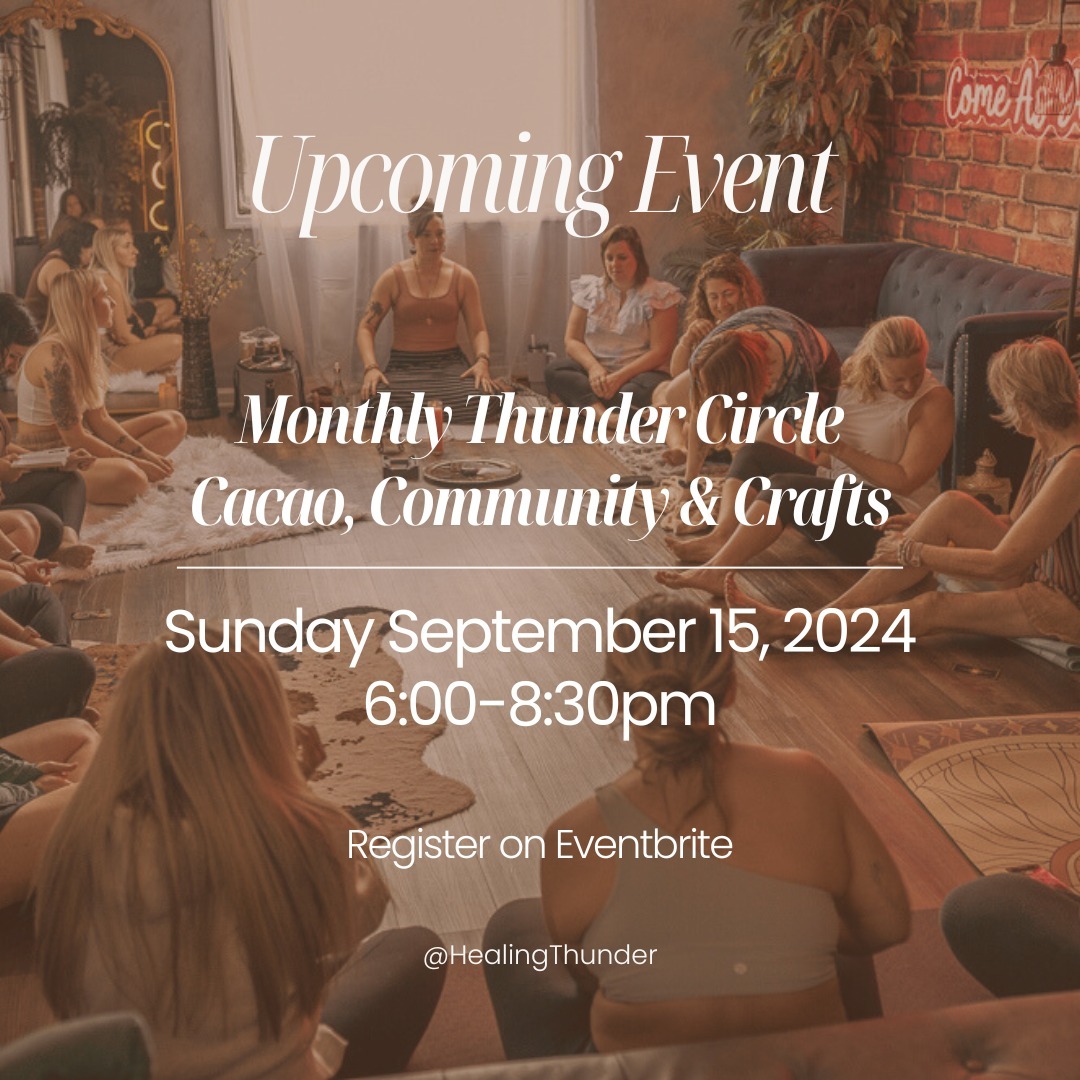 This Sunday I am excited to host another Thunder Circle at @atlanticboudoir, with @lavenderrainemporium.
Come join us for a night of cacao, community and crafts!
Come as you are; wear whatever is comfortable! Bring a journal and your sacred water vessel.
We will come together to celebrate September's Super Full Moon with movement, meditation and deep conversations.
Check out the link in our bio for more information. I look forward to connecting with you there!
Please note that at every ceremony, I reserve 2 tickets for anyone needing financial assistance - reach out in a DM for more info!