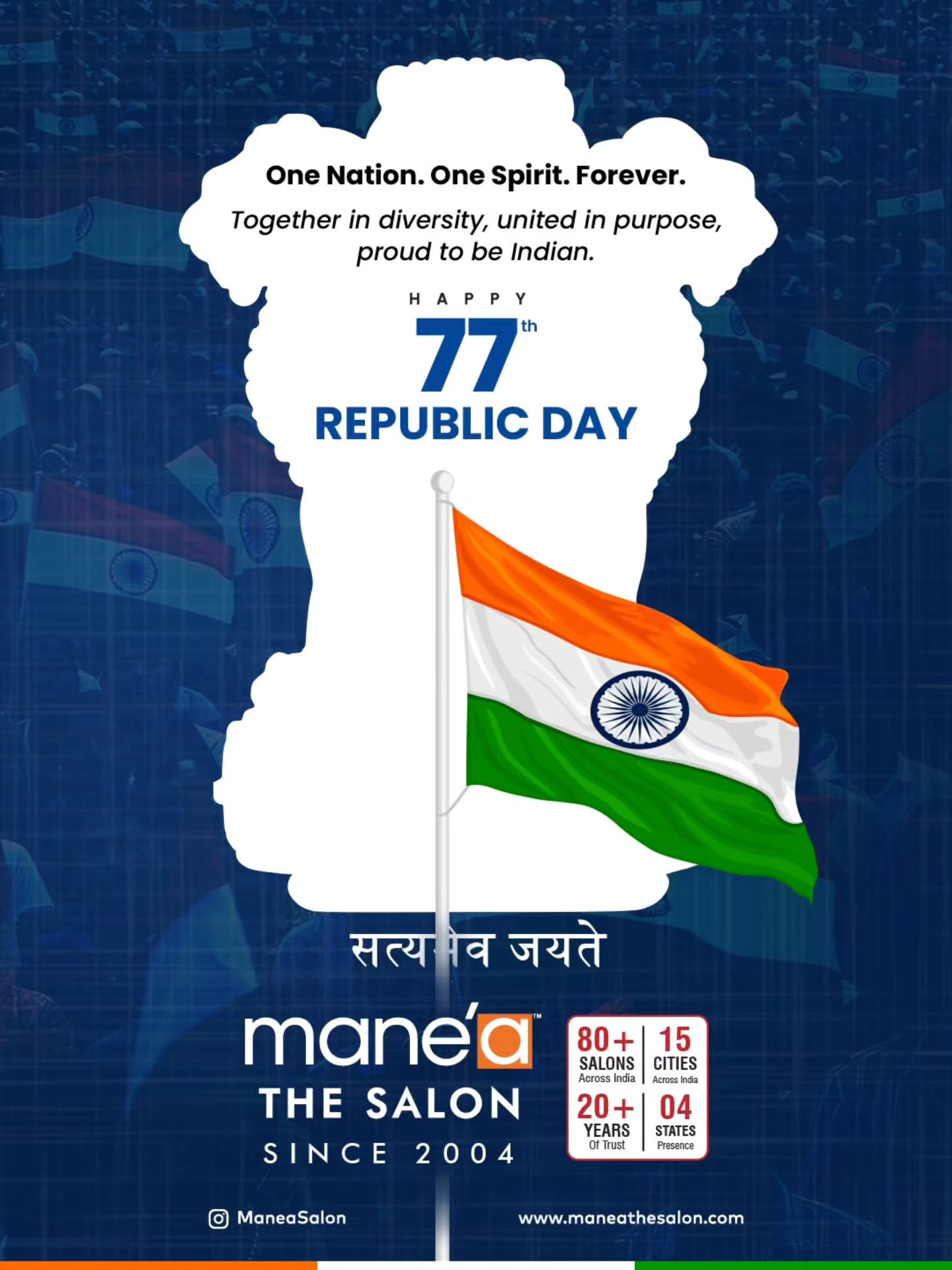 Celebrating the spirit of unity, pride, and progress this Republic Day 🇮🇳
#RepublicDay #ProudIndian #ManeaExperience #ManeaTheSalon #ManeaSalon