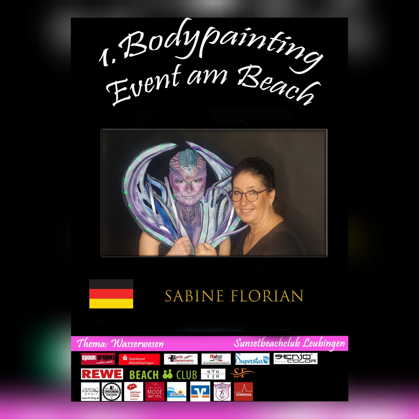 Die letzte Teilnehmerin zum 1. Bodypainting Event am Beach
@colorbee_face_bodypainting aus Deutschland
The last participant for the 1st body painting event on the beach
@colorbee_face_bodypainting from Germany
#bodypainting_event_am_beach #bodypainting #bodypaintingsömmerda #bodypaintingkünstler #stadtsömmerda #senjocolor #proaiiritalia #superstarpaintofficial #airbrush #AirbrushBodyPaint #kunst