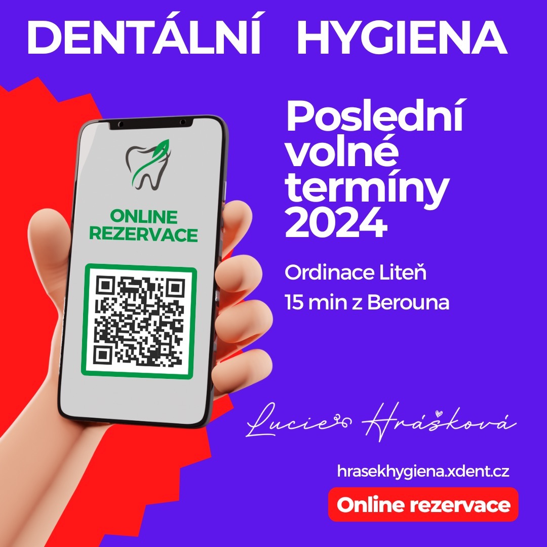 ✨ Poslední volné termíny na dentální hygienu pro prosinec 2024! ✨
Udělejte si čas na zdravý a zářivý úsměv ještě letos. 💚 Naše ordinace v Litni (pouze 15 minut z Berouna) vám nabízí profesionální péči o zuby v příjemném prostředí.
📅 Nečekejte, termíny rychle mizí!
➡️ Rezervujte si své místo jednoduše online: hrasekhygiena.xdent.cz nebo přes QR kód na obrázku.
Lucie Hrášková DiS – pro váš krásný úsměv. 🦷✨
#dentalnihygiena #zdravyusmev #Liten
