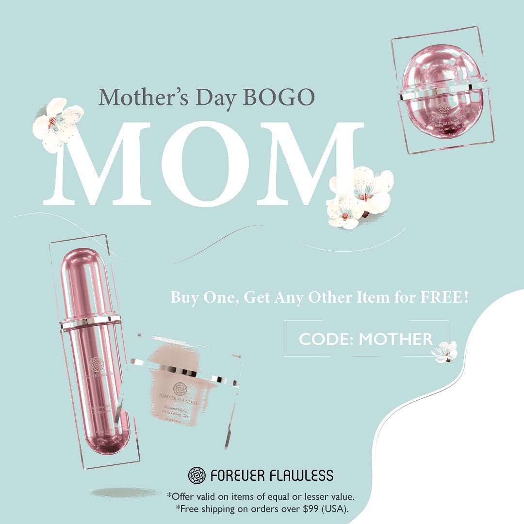 Mother's Day BOGO ๐ธ
Buy one, get any other item for free!
.
.
.
#foreverflawless #instagood #selfcare #loveyourself #skincareroutine #skincaretips #skincareproducts #skingoals #skincareaddict #skincarecommunity #beautycare #sale #mothersday #BOGO #sale