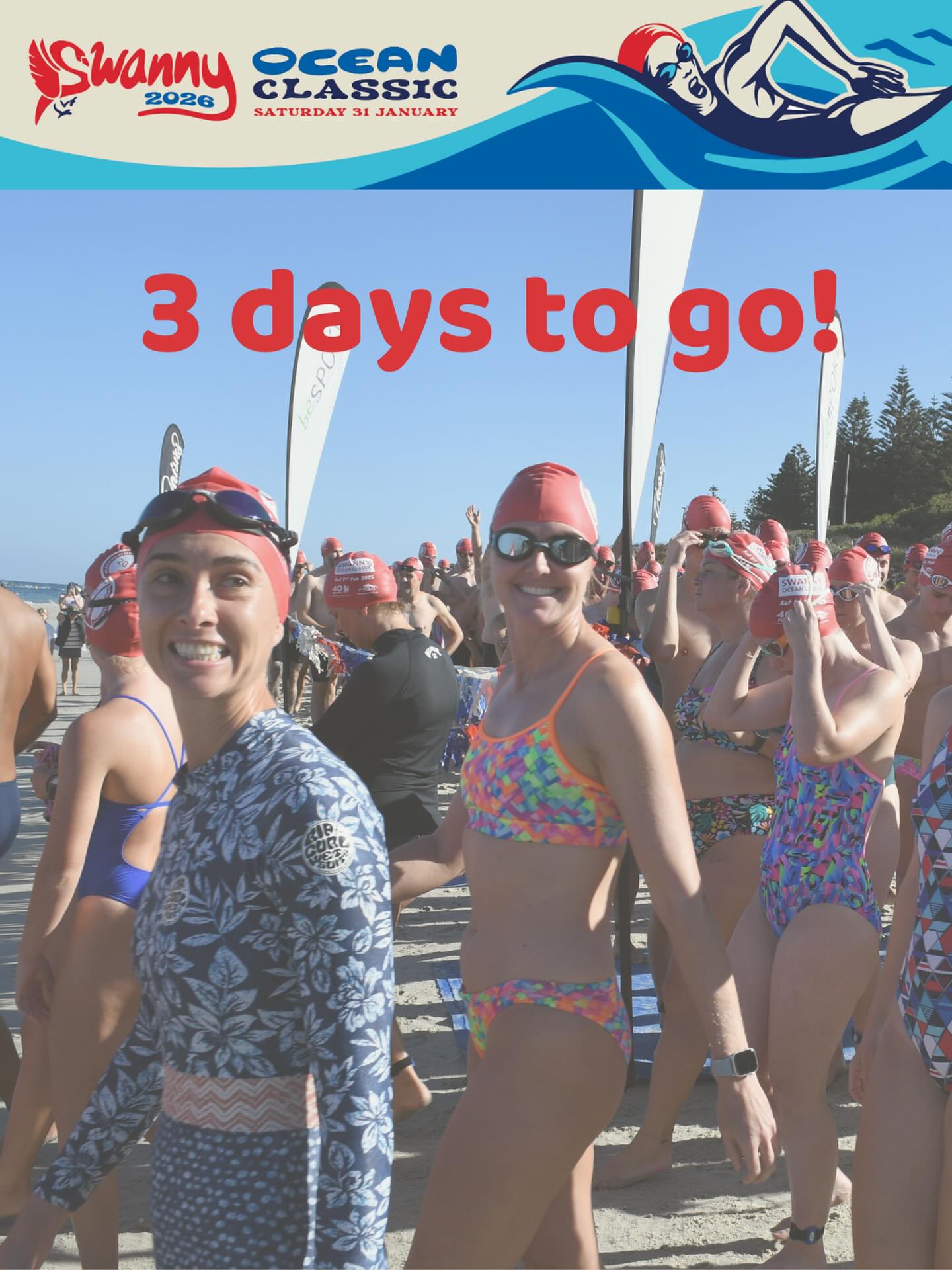 Join hundreds of people swimming from Cott to Swanny this Saturday in our 2km ocean adventure. Fun, fitness, friends! A fantastic way to enjoy our beautiful coastline this summer and get fit at the same time. We welcome all levels and you’ll be swimming in stages - grouped with others at a similar pace! 🔗 in bio to register.
Not a swimmer? Run the sand, or SUP the course! All proceeds support the volunteer-run Swanbourne SLSC.
#swannyoceanclassic #swanbourne #ows #openwaterswimming #perthoceanswims