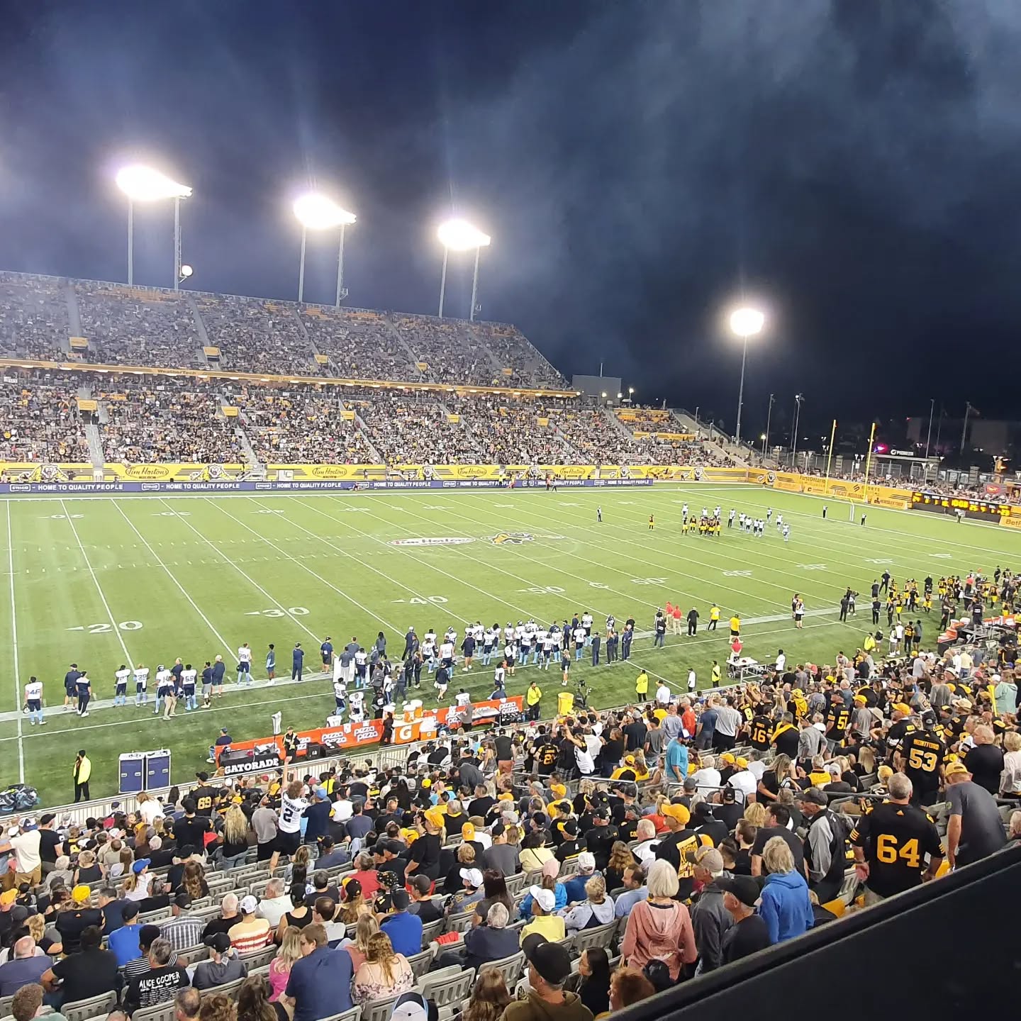 Touchdown, plus conversion.... All tied up! Go Cats!!!