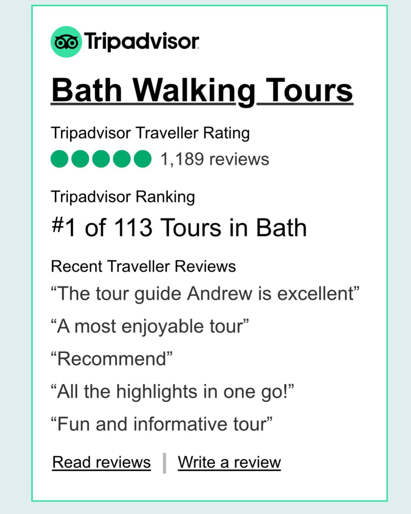 It was a fantastic Christmas present to see our tour ranked as the No1 tour in Bath. Massive thanks to all our guests and fantastic Blue Badge Tourist Guides. #visitbath #bbguides #bathlive