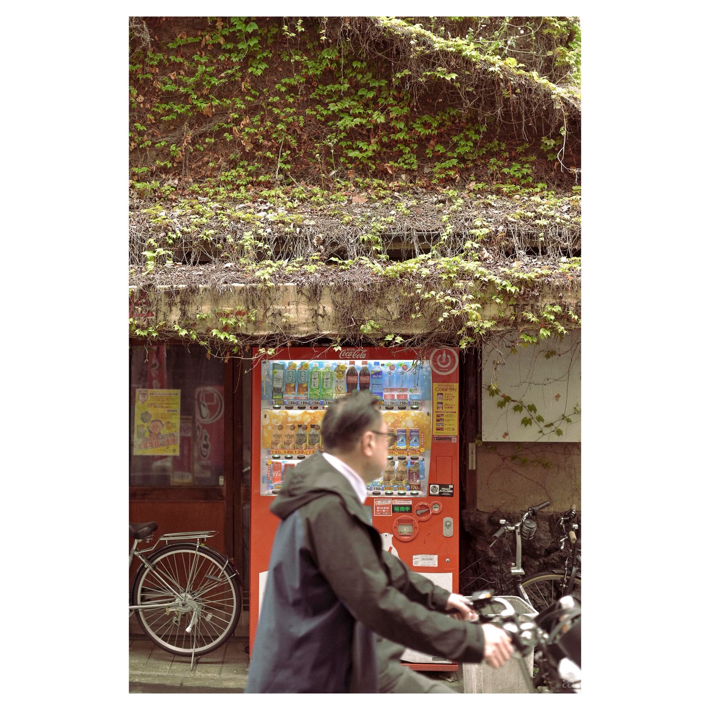 #japan #osaka #cyclist #vendingmachine #overgrown #irimoya #bicycle