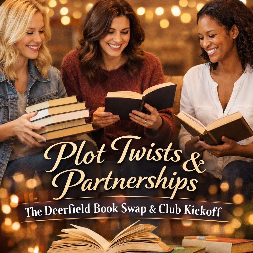 📚✨ Plot Twists & Partnerships: The Deerfield Book Swap & Club Kickoff ✨📚
I’m so excited to invite you to a cozy, intentional evening of connection, conversation, and books.
🗓 February 2nd
🕠 5:30 PM
📍 Private home in Deerfield (shared upon RSVP)
Bring books you’ve loved (or are ready to pass along) and join us for a fun book swap—an easy, low-pressure way to share stories and discover new reads through one another.
This gathering is also about co-creating what our book club will become. Together we’ll talk about:
✨ Do we want smaller, intimate groups?
✨ One larger collective?
✨ Rotating genres, themes, or formats?
Nothing is decided yet—this is a kickoff rooted in listening, collaboration, and building something that serves us all for our highest good.
✨ Can’t make it that night?
I still want to hear from you. Drop a comment or send me a message with what you’re envisioning for our book club and how you’d love it to look and feel.
👉 To join the conversation, join my Facebook group, Deerfield Professional Moms Group.
👉 Not on Facebook? No problem—DM me and I’ll happily send you all the details.
Bring a book. Bring your voice. Let’s see what unfolds together 💫📖