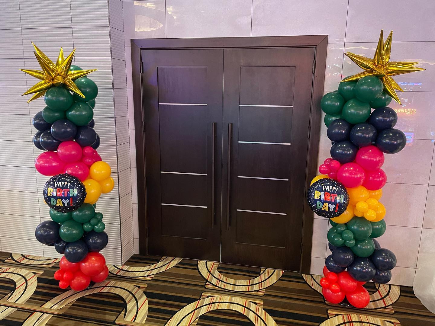 Organic Balloon Columns with speciality foil add ons!