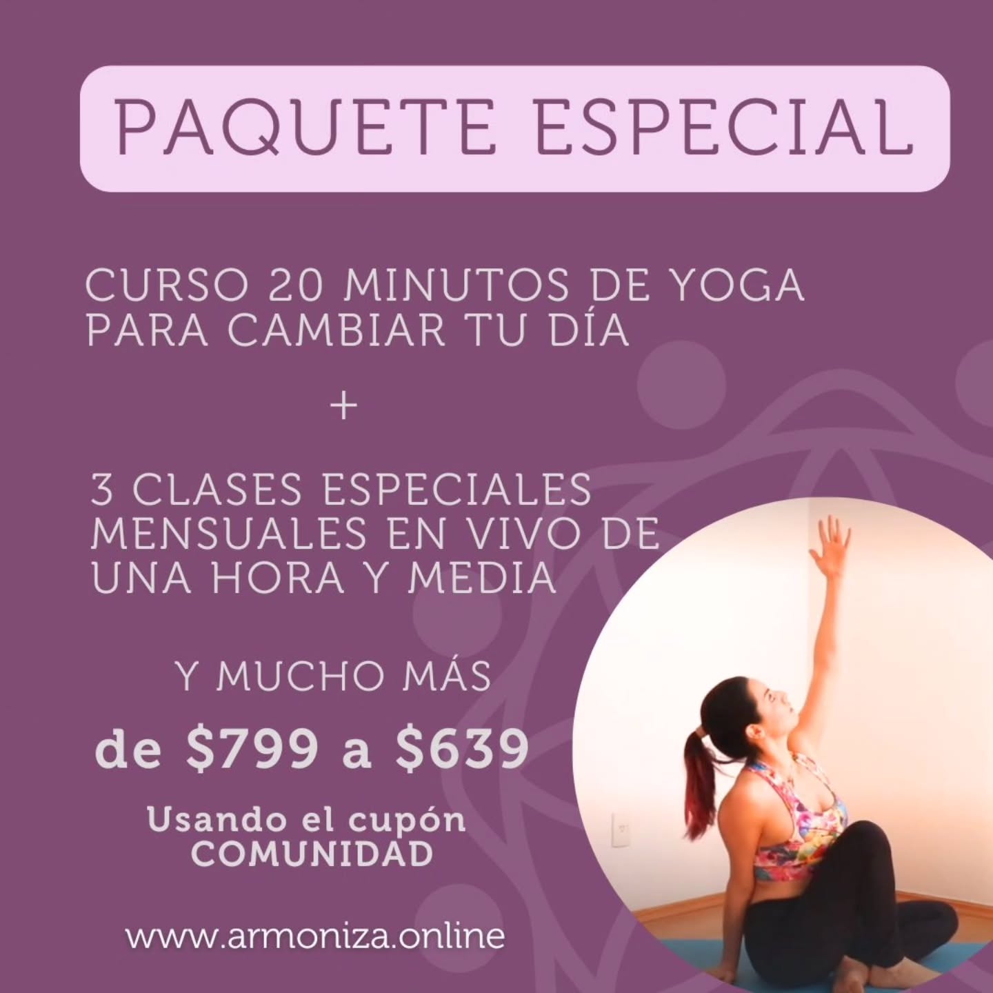 ✨ 20 minutos de yoga para transformar tus días
Un curso diseñado para personas reales, con vidas reales, que necesitan bienestar accesible y sostenible.
🌿Si quieres sentirte con más energía, menos tensión y mayor claridad emocional, **20 minutos al día pueden hacer una diferencia profunda**. Este curso te acompaña con prácticas cortas, guiadas y fáciles de integrar en tu rutina, incluso en días llenos de actividades.
¿Qué incluye?
- 🧘♀️ Secuencias de 20 minutos, para activar tu cuerpo, regular tus emociones y mejorar tu energía.
- 🌿Clases especiales mensuales de 1 hora y media por zoom(enero, febrero y marzo) enfocadas en temas clave para iniciar el año con equilibrio.
- 🌙 Prácticas guiadas que puedes repetir las veces que necesites y descargar dentro de la app para hacerlas aún sin internet.
- 💛 Acompañamiento cálido y accesible, pensado para que sí puedas sostenerlo.
🧘🏻♀️Ideal si buscas:
- Reducir estrés, enojo o tensión acumulada
- Mejorar tu movilidad y tu respiración
- Crear un hábito de bienestar sin complicarte
- Sentirte más presente, ligera y en calma
🤩Costo: *De $799 a sólo $639 usando el cupón COMUNIDAD en la página de pago. Ve al enlace de la biografía del Curso online 🙏🏻
🪻Un espacio para ti.
🪻Un ritmo que si puedes sostener.
🪻Un cambio que empieza en solo 20 minutos.
Checa el enlace en mi biografía o en comentarios 🙌🏻✨
#yoga #meditacion #cursoonline #estres #resiliencia