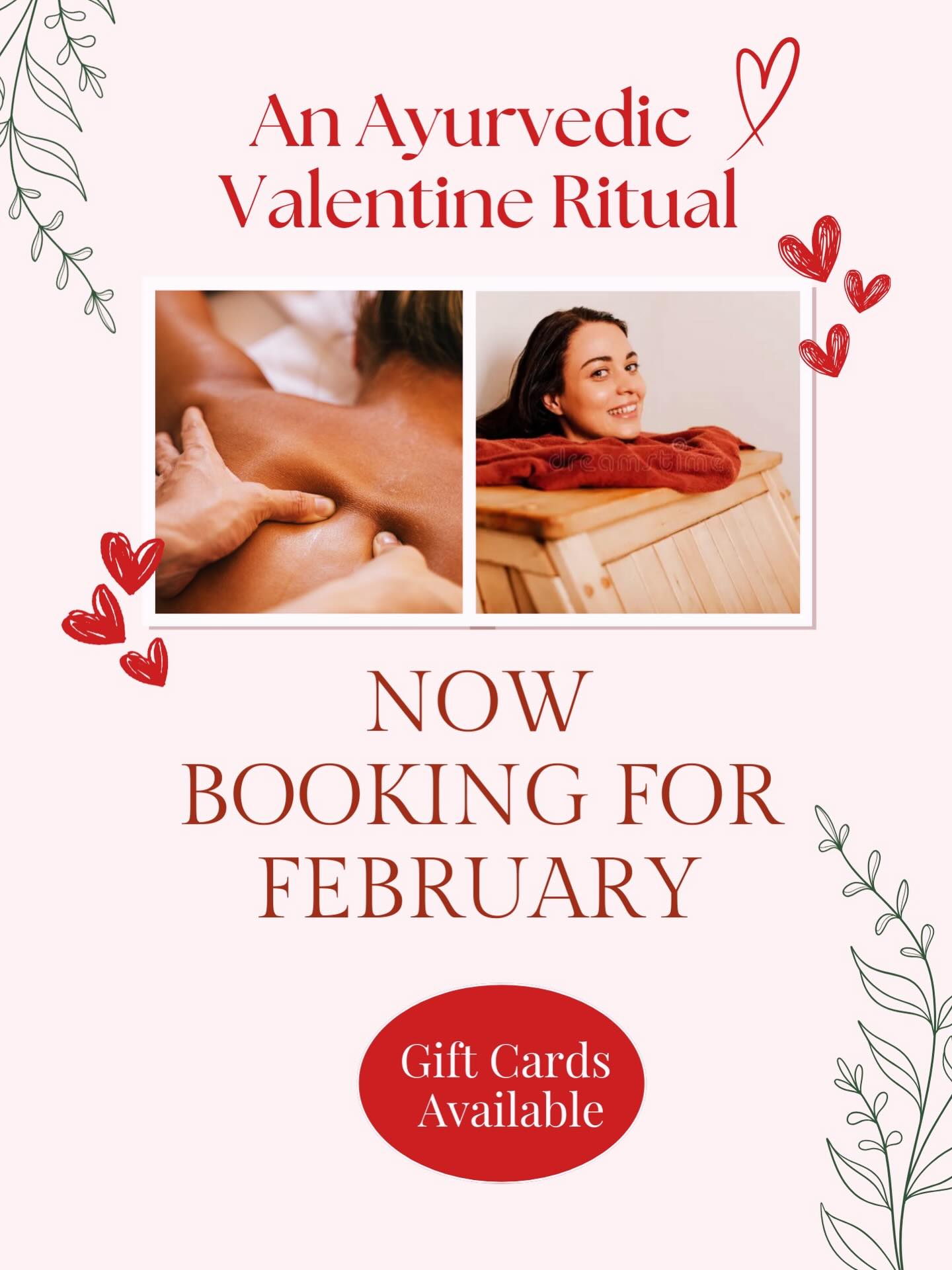 Love, warmth, and presence — an Ayurvedic Valentine offering designed to nourish connection, relaxation, and deep self-care ❤️
This heart-centered ritual weaves together:
• Marma + Abhyanga (warming, nourishing treatment)
• Swedana (gentle herbal steam)
• Hrid Basti (warm oil therapy over the heart)
♥️ Valentine’s Day gift cards available ♥️
Now booking for February ➡️ Link in Bio
#ayurvedicwellness #valentinesselfcare #nervoussystemhealing #heartcenteredcare #restismedicine