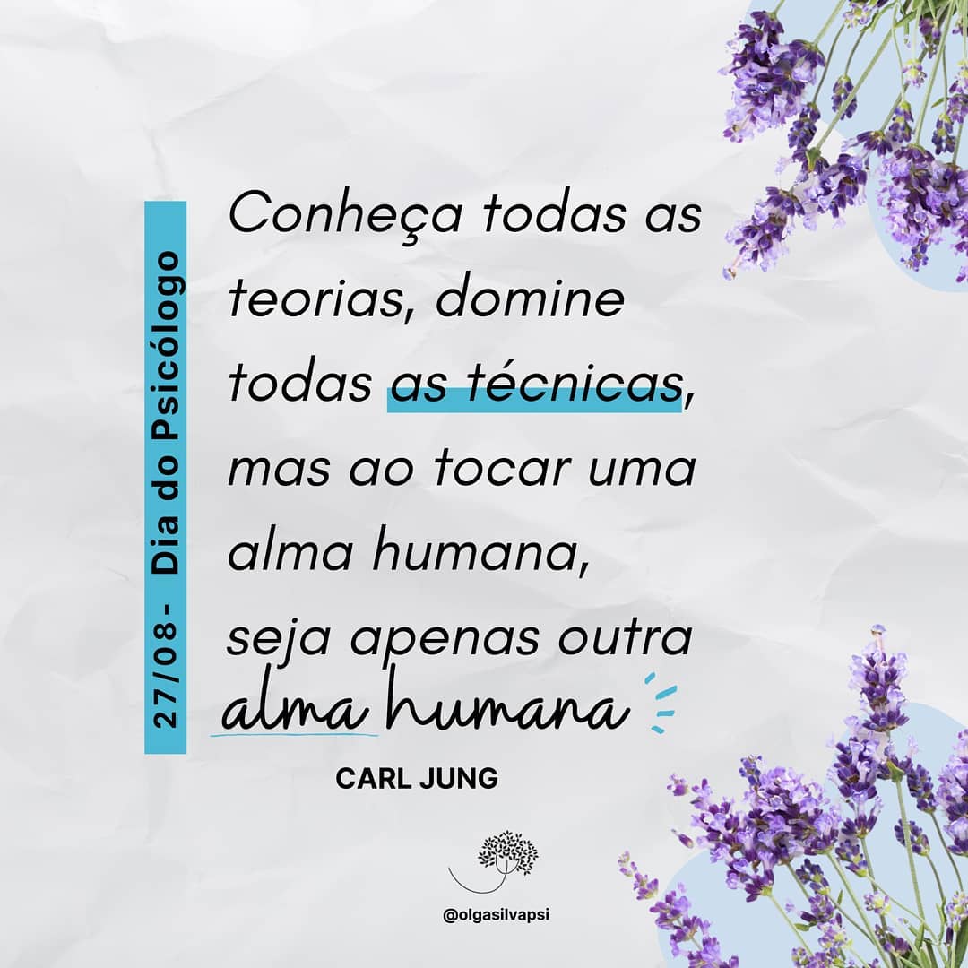 27 de agosto, dia do Psicólogo! 💞
O que faz essa profissão ter tanto sentido na minha vida e valores pessoais é justamente o que a torna tão linda e singular...
Cada pessoa que chegar ao nosso consultório terá uma história única, uma demanda especializada, um objetivo particular... As teorias e técnicas nos auxiliam no desenvolvimento de um processo terapêutico individualizado, ético e eficaz.
Agora, todas as pessoas que chegarem ao nosso consultório necessitarão de escuta, acolhimento, empatia e compreensão... Somos humanos e só exercendo essa humanidade é que vamos poder ajudar na transformação de cada um.
Parabéns a nós psicólogos, que esse dia seja para comemorar e também lembrar que a busca pela liberdade, dignidade humana e equidade fazem parte do nosso fazer!
🌻💗
