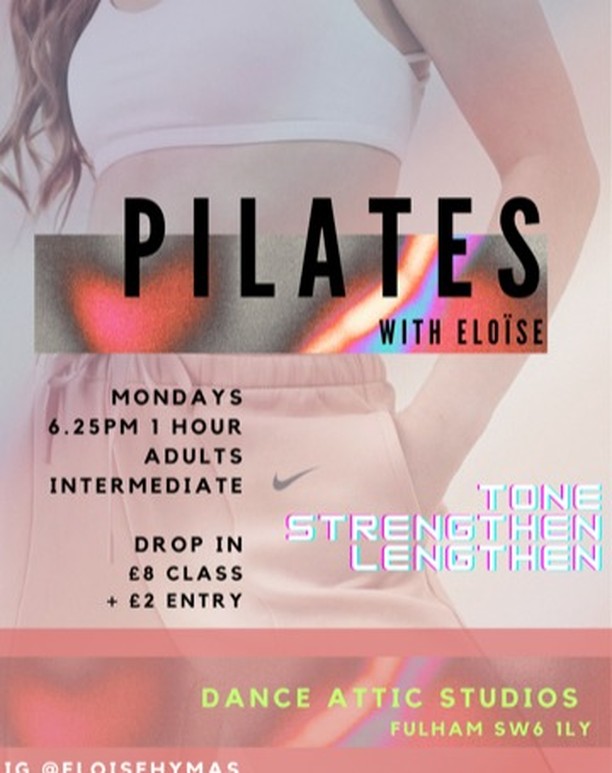 ❗NEW CLASS ALERT ❗
Pilates class with @eloisehymas starting on Monday 9th of October.
"Tone, Strengthen, Lengthen" for an hour with an amazing teacher who will give you good energy!
£8 Class + £2 Entry fee
#pilates #danceattic