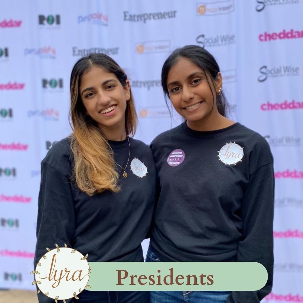 Last but not least, introducing our co-founders and Presidents of Lyra Stem!
Who are you?
âHi! Our names are Jeena and Kamiya, and we are the co-founders and Presidents of Lyra.
Jeena is a Biomedical Engineering major with an Applied Math minor. After graduation, she will be pursuing a career in medicine. Kamiya is also a Biomedical Engineering major with a Business minor. After graduation, she will be pursuing a career in biopharma management.â
Why did you start Lyra?
âWe started Lyra as an extracurricular, but it quickly grew to be more than that. We started off conducting high school outreach for a research professor when we saw clear disparities in STEM+ education, especially in underserved communities. We want to ensure that everyone gets access to the correct STEM education sooner rather than later, and we hope that our workshops and mentorships do just that.â
What is one piece of advice you have for students?
âHave a growth mindset. Just because you feel challenged or uncomfortable doesnât mean you should give up! Everything is a learning opportunity.â