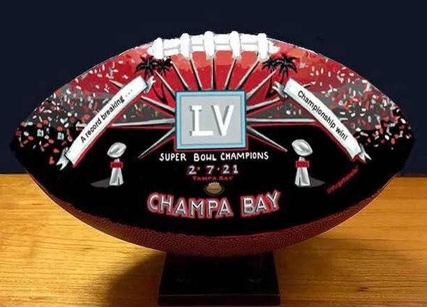 Ready for pre-order! Super Bowl champs 2021! This is one to remember and must have collectible. Comes with a stand and numbered ball with certificate of authenticity. Limited qty. https://botanicalgoods.com/product/tb-buccaneers-2021-championship-commemorative-football