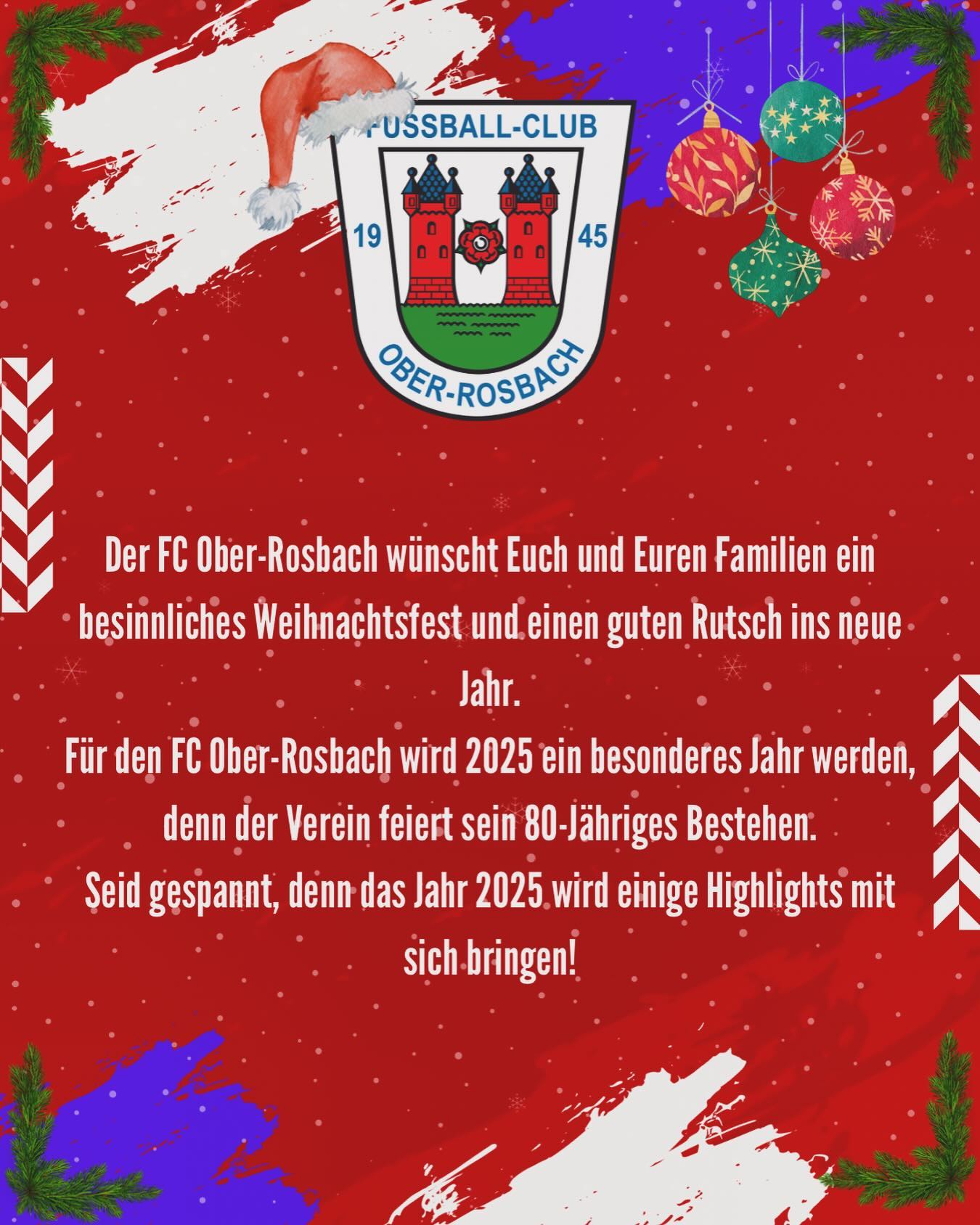 Weihnachtsgrüße vom FC 1945 Ober-Rosbach
#fco #oberrosbach