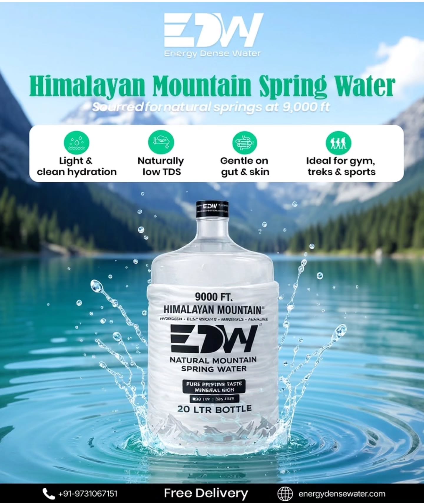 Not all water is the same. 💧
Meet EDW – Energy Dense Spring Water, sourced from pristine Himalayan springs at 9000 ft — naturally rich in minerals and structured for better hydration.
Pure. Powerful. Refreshing.
Because your body deserves more than RO.
🛒 Shop now: https://www.energydensewater.com/category/all-products
#EDWWater #EnergyDenseWater #HimalayanSpringWater #DrinkBetter #HydrationGoals HealthyLifestyle NaturalMinerals CleanHydration WellnessJourney PureWater BetterHydration StayHydrated FitnessIndia HealthConscious PremiumWater DailyWellness MindfulLiving