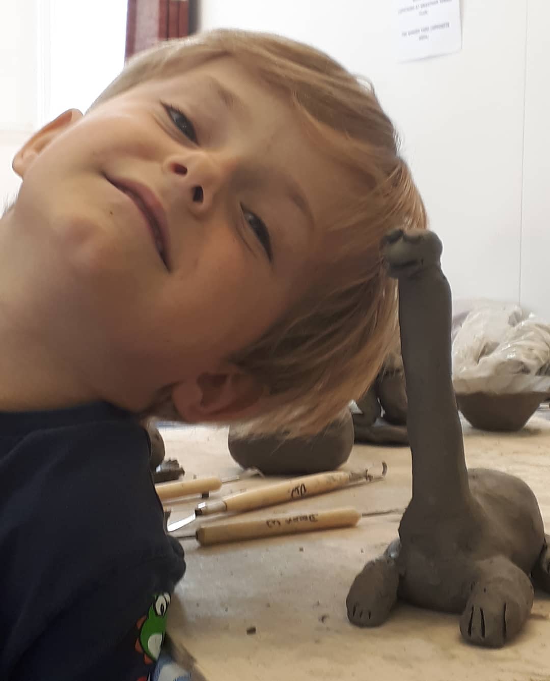 Harrison and his brontosaurus #art #artist #ceramic