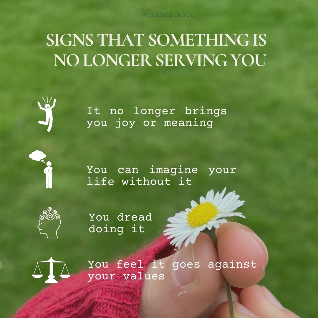 How do you know something is no longer serving you?
If you feel you have some areas in your life that are no longer serving you, and want some guidance and support in your journey, don’t hesitate to contact me.
Ruth.