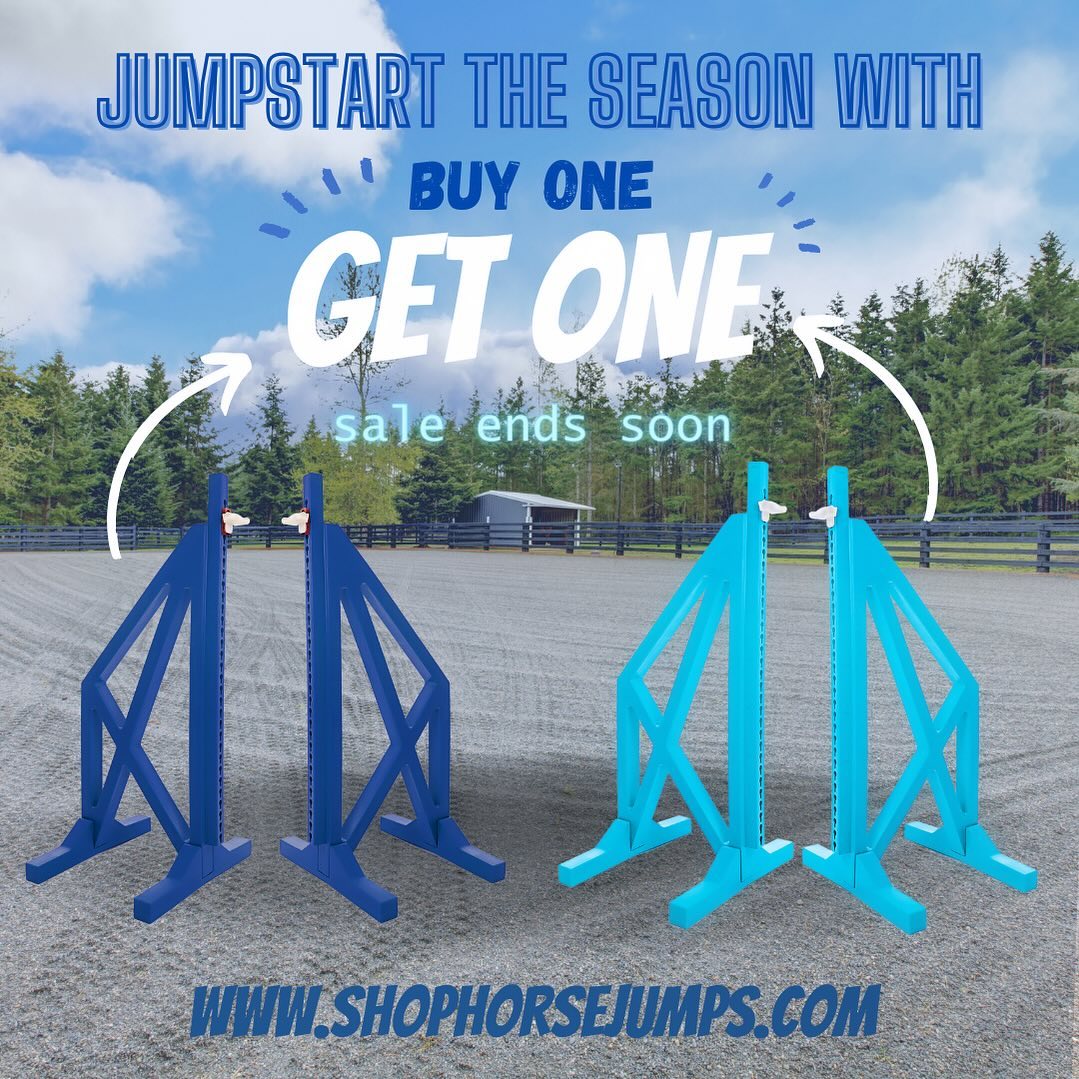 Double the wings, double the fun! 🎉 Don’t miss out on our Buy One Get One sale on Cross Wings! But wait, there’s more! Check out our website for exciting discounts on poles and jump sets. It’s time to elevate your riding experience! 🐎✨ #EquestrianSale #DoubleTheFun #RideInStyle