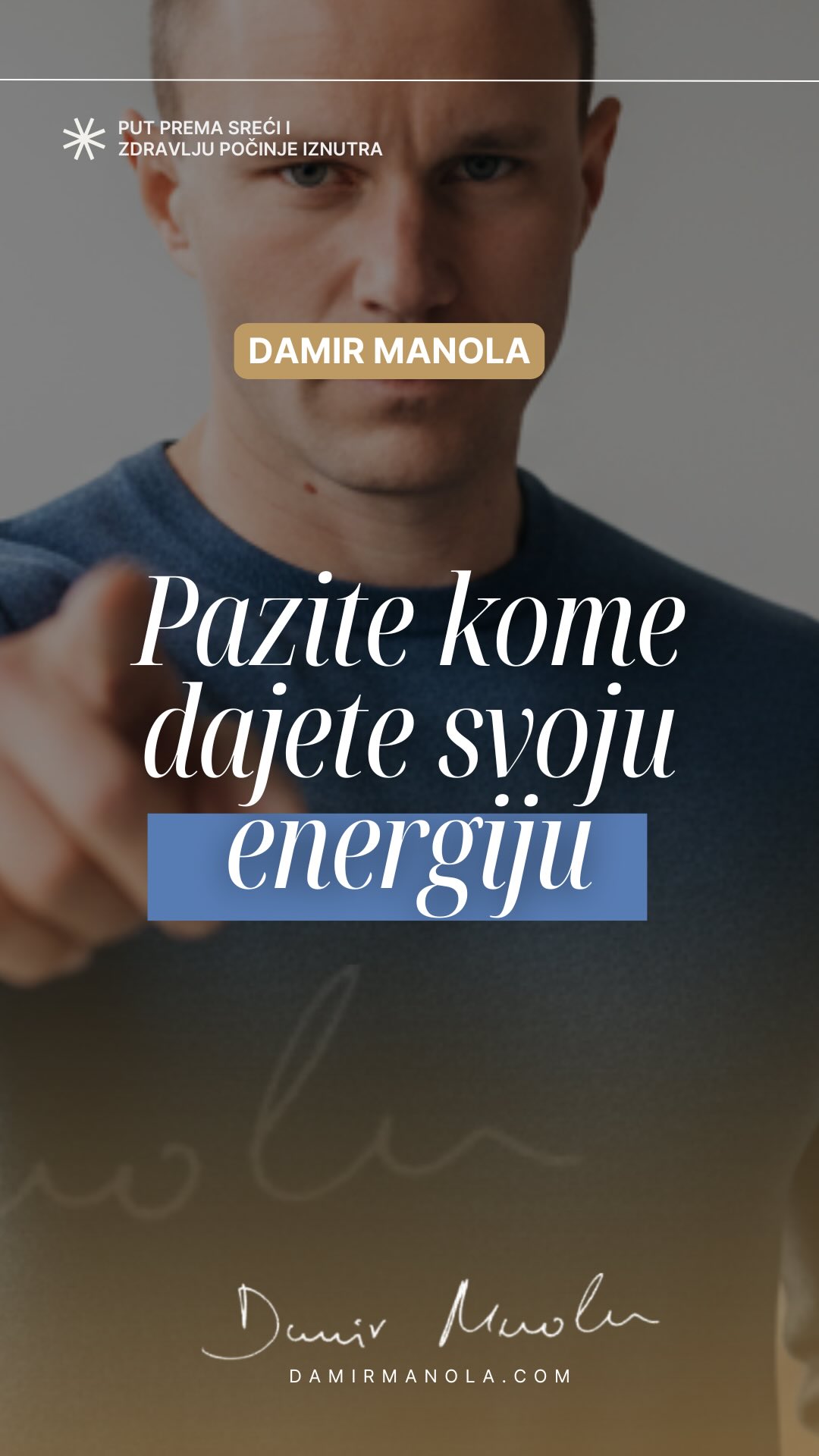 PAZITE KOME DAJETE SVOJU ENERGIJU.
Ne zaslužuje svatko Vaše objašnjenje.
Ne zaslužuje svatko Vašu pažnju.
Ne zaslužuje svatko Vašu energiju.
Dokazivanje iscrpljuje.
Svjesni izbor oslobađa.
Mir ne dolazi kad Vas svi razumiju.
Mir dolazi kad Vi znate kada stati.
Ako želite živjeti mirnije i birati sebe bez opravdavanja, posjetite moju web stranicu i YouTube kanal.
#čuvajteenergiju #unutarnjimir #svjesniizbor