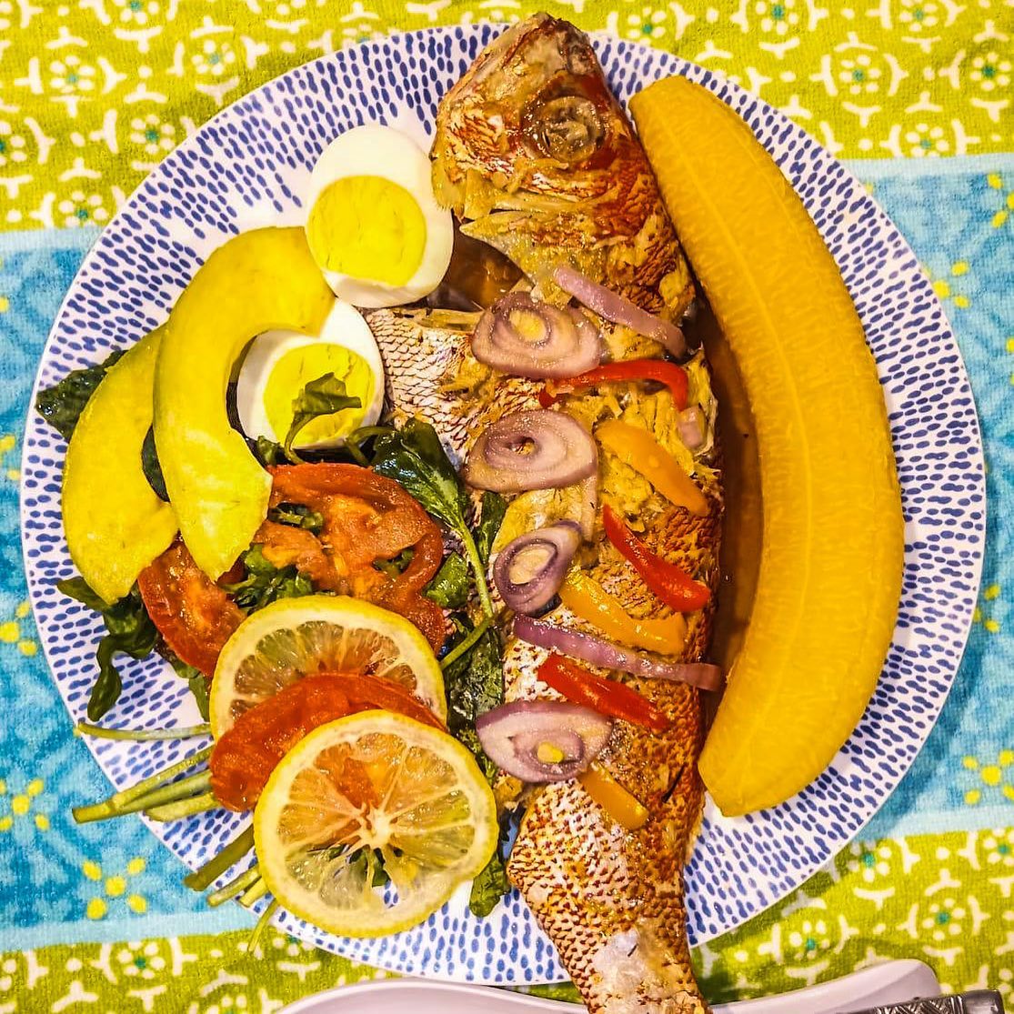 Ever wonder what Haitians are eating when they’re not at a party? #isitbreakfastordinner #haitianfood #tastebudsrequired #redsnapper #avocados #boiledeggs #foodshouldtastegood