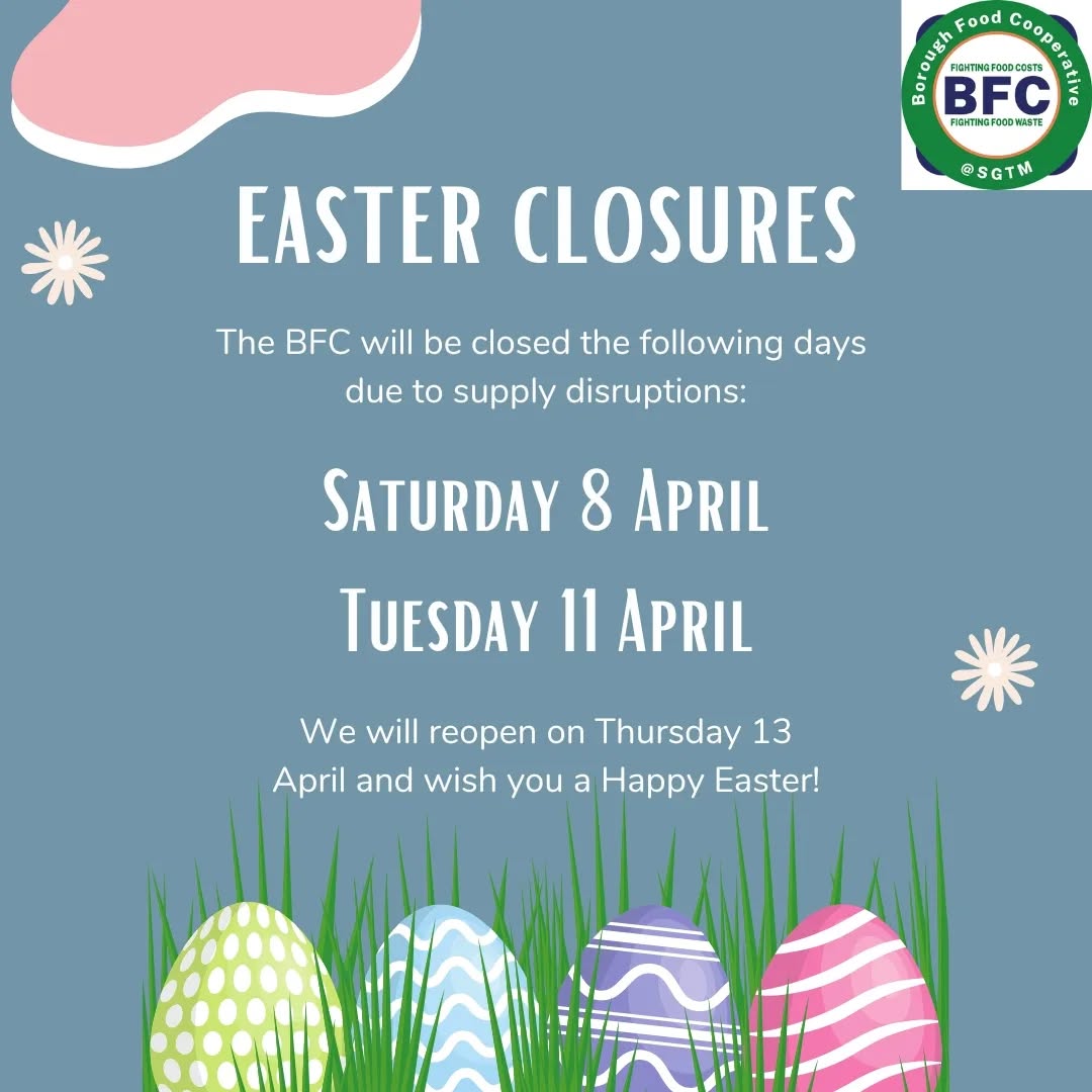 Wishing everyone a great Easter weekend! The BFC be closed this Saturday 8 April and Tuesday 11 April. We look forward to welcoming back customers next Thursday the 13th!