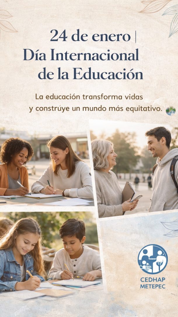 📚✨ 24 de enero | Día Internacional de la Educación
La educación es mucho más que aprender contenidos: es una herramienta de transformación personal y social. A través de ella se fortalecen valores, se desarrollan habilidades y se construyen oportunidades para una vida más justa y consciente.
En este día reconocemos el papel fundamental de la educación en el bienestar emocional, el pensamiento crítico y el desarrollo integral de las personas. Invertir en educación es apostar por el presente y el futuro de nuestra sociedad.
Educar es acompañar, orientar y abrir caminos de crecimiento. 🌱
#educación #cedhap #informacion