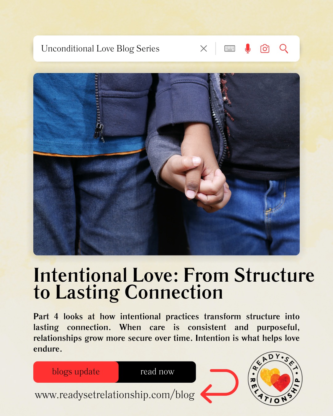 Love doesn’t last on feeling alone.
It lasts through intention.
Part 4 explores how consistent, purposeful care turns structure into a lasting connection. Intention is what helps love endure.
📖 Read Part 4👉 readysetrelationship.com/blog
#IntentionalLove #RelationshipGrowth