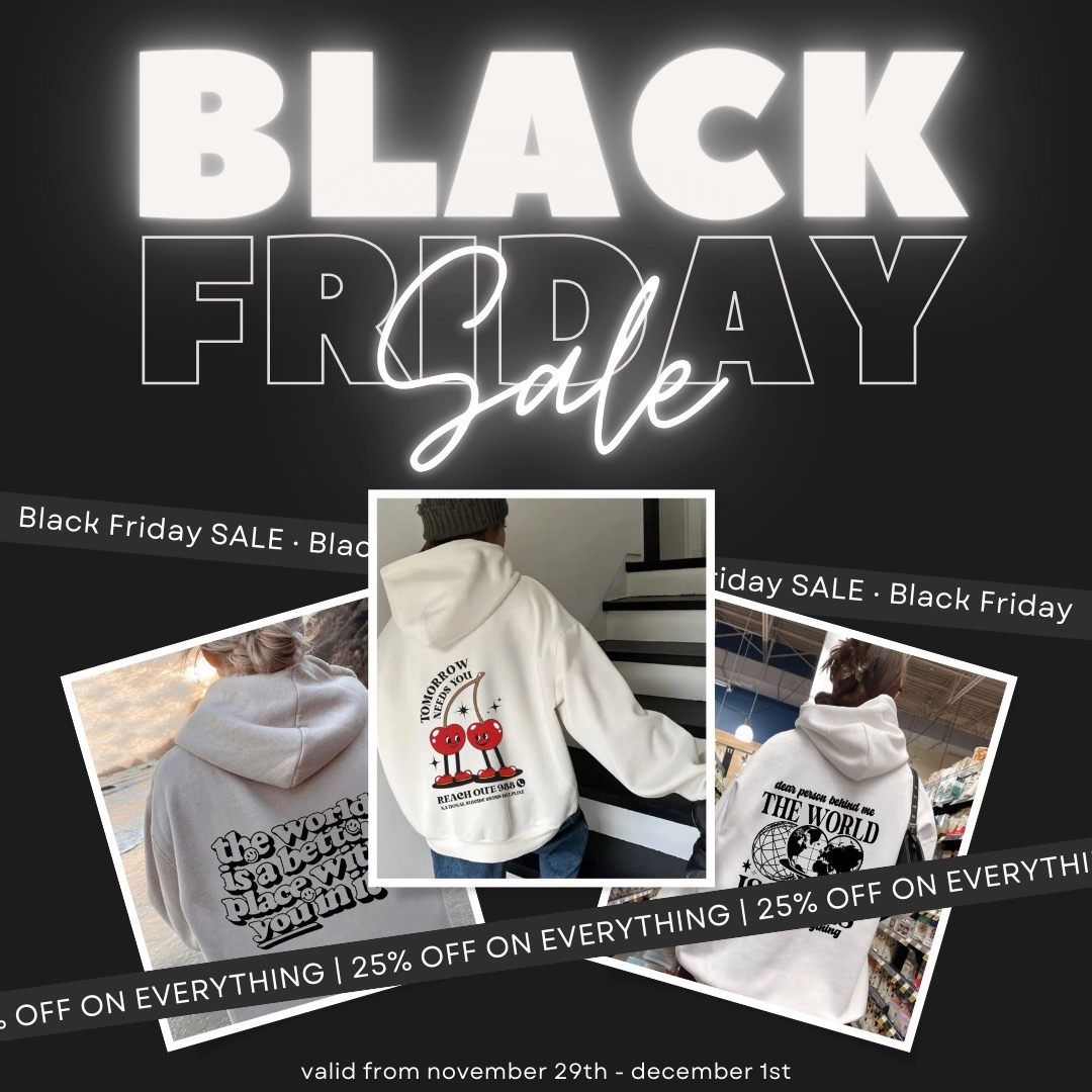 Black Friday: A Chance to Make a Difference 🖤
This weekend, let’s do more than shop — let’s support a cause that touches so many lives. At Tread Forward Fundraising, we believe in turning every purchase into hope, connection, and action for mental health. 🌱🤎
💡 Here’s how you can help:
🛒 25% OFF all apparel this weekend.
💝 10% of every purchase supports CMHAs (Canadian Mental Health Associations), providing critical mental health resources in our communities.
Whether it’s a cozy hoodie to remind someone they’re not alone or a gift for yourself that sparks a conversation, every order is a step toward breaking the stigma around mental health. 🧠✨
Your kindness matters. Your voice matters. Your support matters.
🌟 Shop Now: www.treadforwardfundraising.com
🌟 Together, we’re not just treading forward — we’re building brighter tomorrows.
From our hearts to yours, thank you for being part of this journey. 🤎
#BlackFridayWithPurpose #MentalHealthAwareness #TreadForward #SupportAndShop