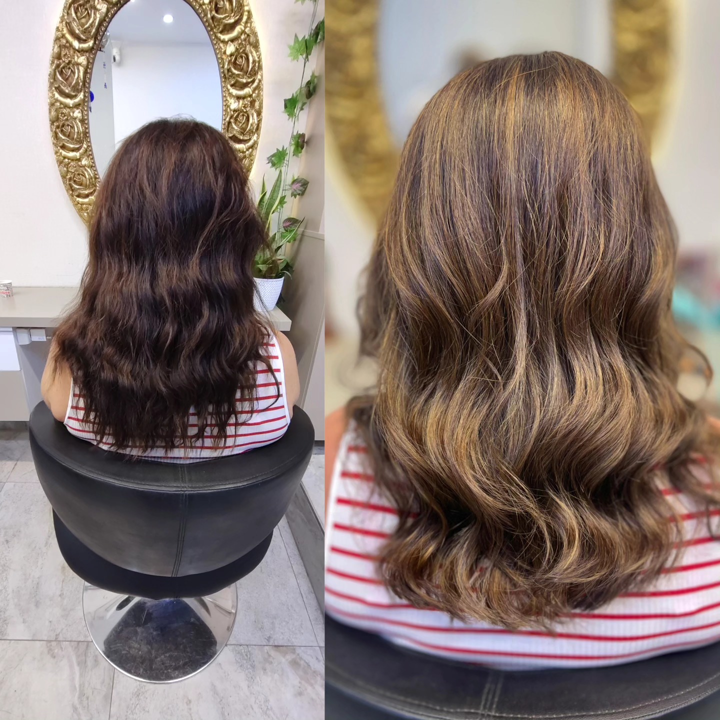 Dark brown and its transformation, light cinnamon hair color, more natural look.
You may also want to change the color. If you wish, you can get information about color change by getting a free consultation.#kusadasi #efes #selçuk