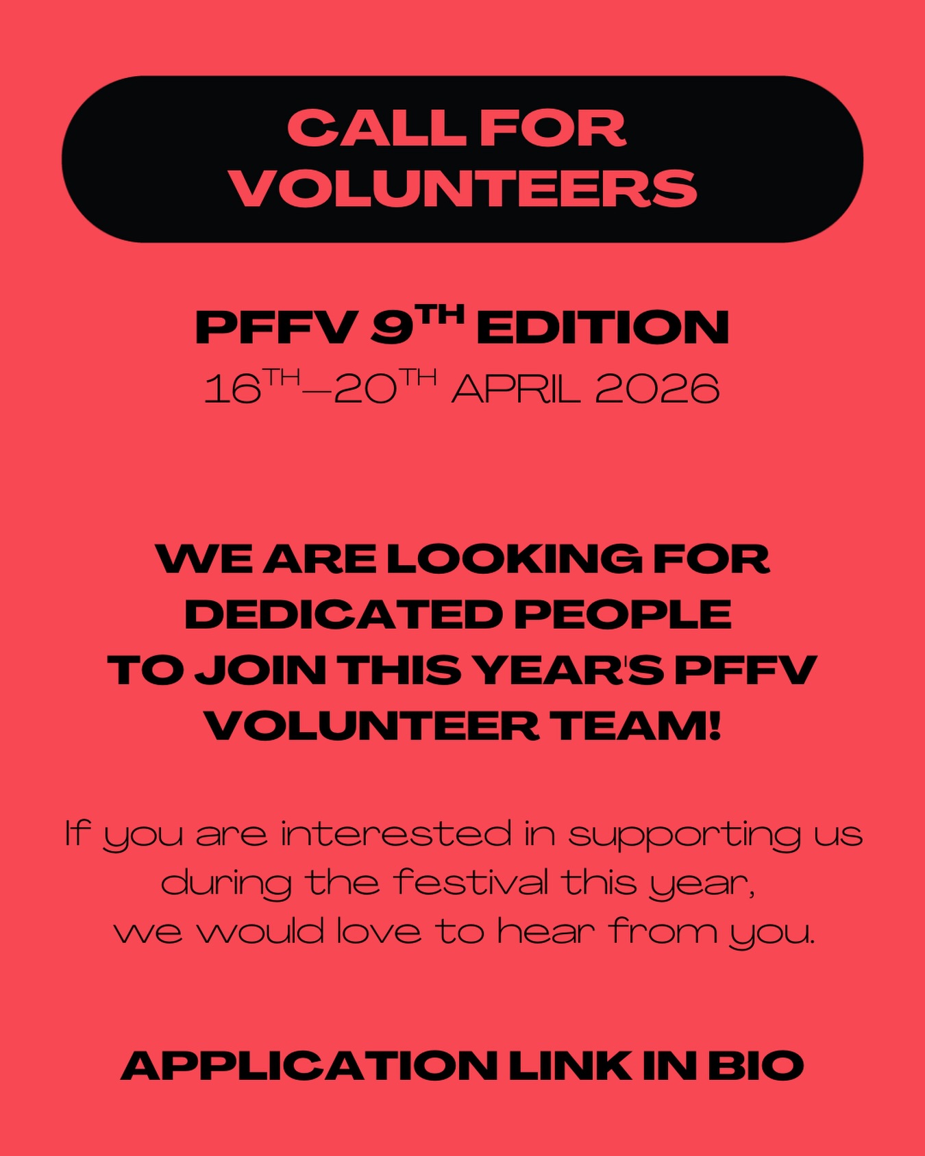 Join the PFFV Volunteer Team 2026! 🎉
We’re gearing up for the 9th edition of the P/rn Film Festival Vienna (16–20 April 2026) — and we’re looking for dedicated volunteers to help make this year’s festival unforgettable. 🎥
What can you expect?
Become part of a close-knit, queer-friendly team, meet inspiring people, and contribute to a bold, independent cultural event. From ticketing and guest care to venue support and exhibitions — there’s a place for everyone.
As a thank you, you’ll receive free screening tickets and, if needed, a certificate of participation for your CV and more.
Who we’re looking for:
This year we’re building a small but committed volunteer crew, so we ask for availability on at least two to three consecutive festival days. 🪩
How to apply:
Fill out our volunteer application form via the link below.
Questions? Write to us at helpinghands@pffv.at
Let’s create something powerful together.
→ Application link in bio ⌨️
design by @maya.g.mez
#pffv #pffvienna #pffv2026 #volunteercall #filmfestival