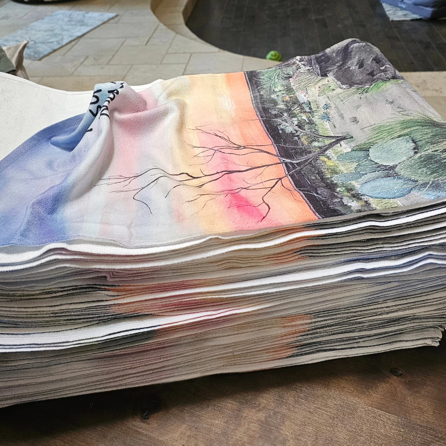 Big order of custom hand towels! The artwork printed out beautifully!