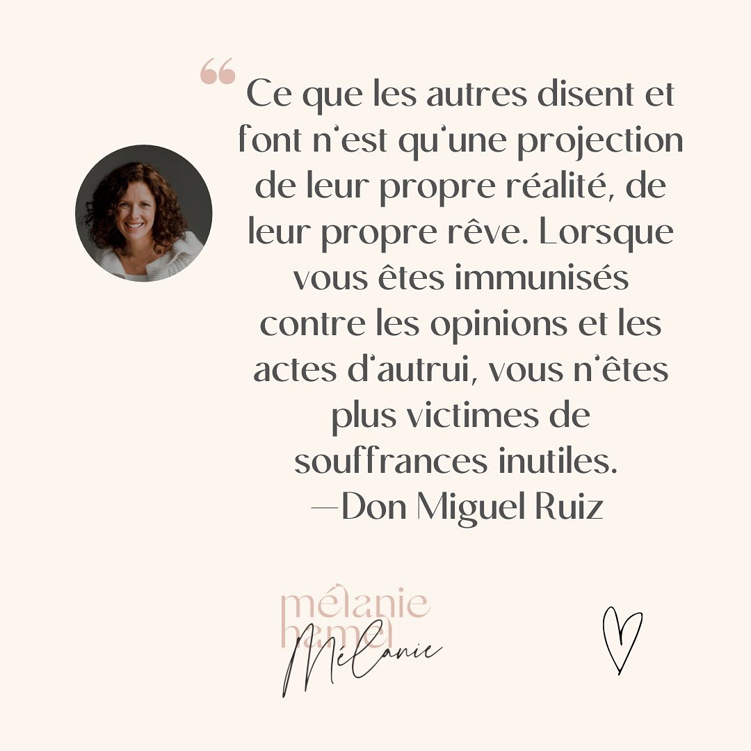 Inspiration du lundi! ✨
Un rappel de Don Miguel Ruiz, auteur du livre des quatre accords toltèques.
#developpementpersonnel #developpementprofessionnel
#citationpositivedujour #epanouissement #coach #mental