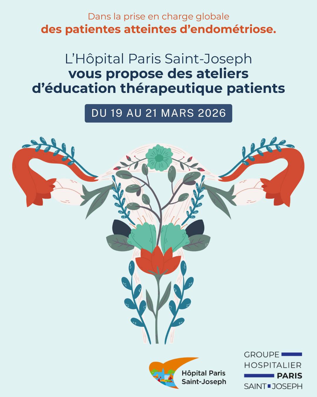 🎗️ Endométriose & prise en charge globale 🌼. Dans le cadre de la prise en charge des patientes atteintes d’endométriose, l’hôpital Paris Saint-Joseph 🏥 propose une série d’ateliers du 19 au 21 mars ✨
👉 J’interviendrai le 21 mars à travers un atelier mêlant art-thérapie 🎨 et musicothérapie réceptive 🎶.
📩 Inscriptions :
Mélanie Cordon (infirmière-sexologue):
✉️ mcordon@ghpsj.fr
🔗 Pour plus d’informations : www.ghpsj.fr
-----
JessicaArcher / art-thérapeute
📞 07 49 95 57 05
✉️ contact@jessicarcher.fr
🌐 www.jessicarcher.fr
#endométriose #santéfeminine #arttherapie #musicotherapieréceptive #hopitalparissaintjoseph #accompagnement #therapiealternative
