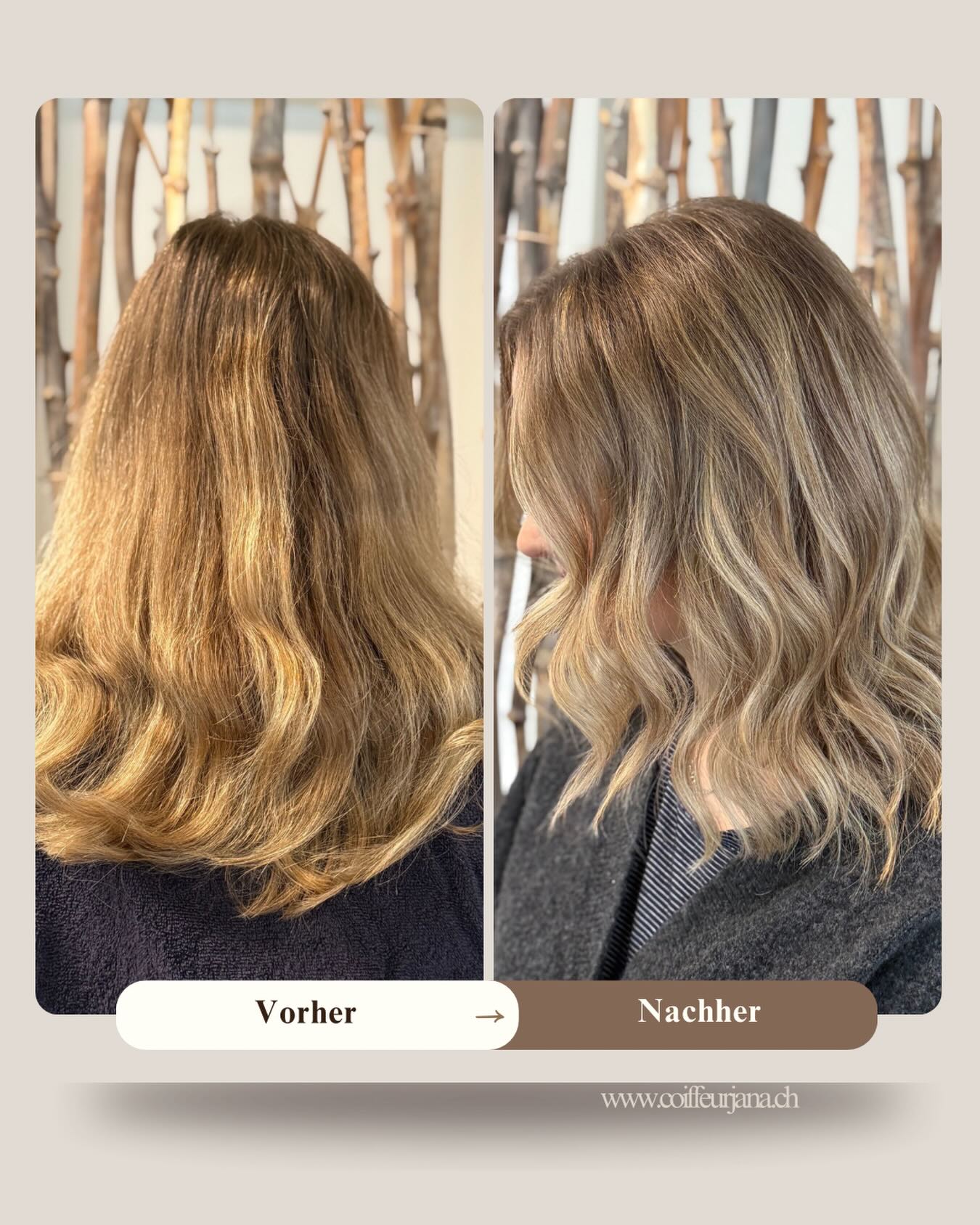 Fein abgestimmte Highlights, die das Haar sanft aufhellen und ihm neue Leichtigkeit schenken.
Mehr Frische, mehr Glanz, mehr Harmonie – ohne den natürlichen Look zu verlieren.
Ein Vorher-Nachher, das zeigt, wie viel Wirkung in den richtigen Nuancen steckt.🤍
📩 @coiffeurjana_ oder per WhatsApp
🌐 www.coiffeurjana.ch
📞 +41 78 261 55 47
#CoiffeurJana #Schmitten #swisshairdresser #highlights #blondhair
