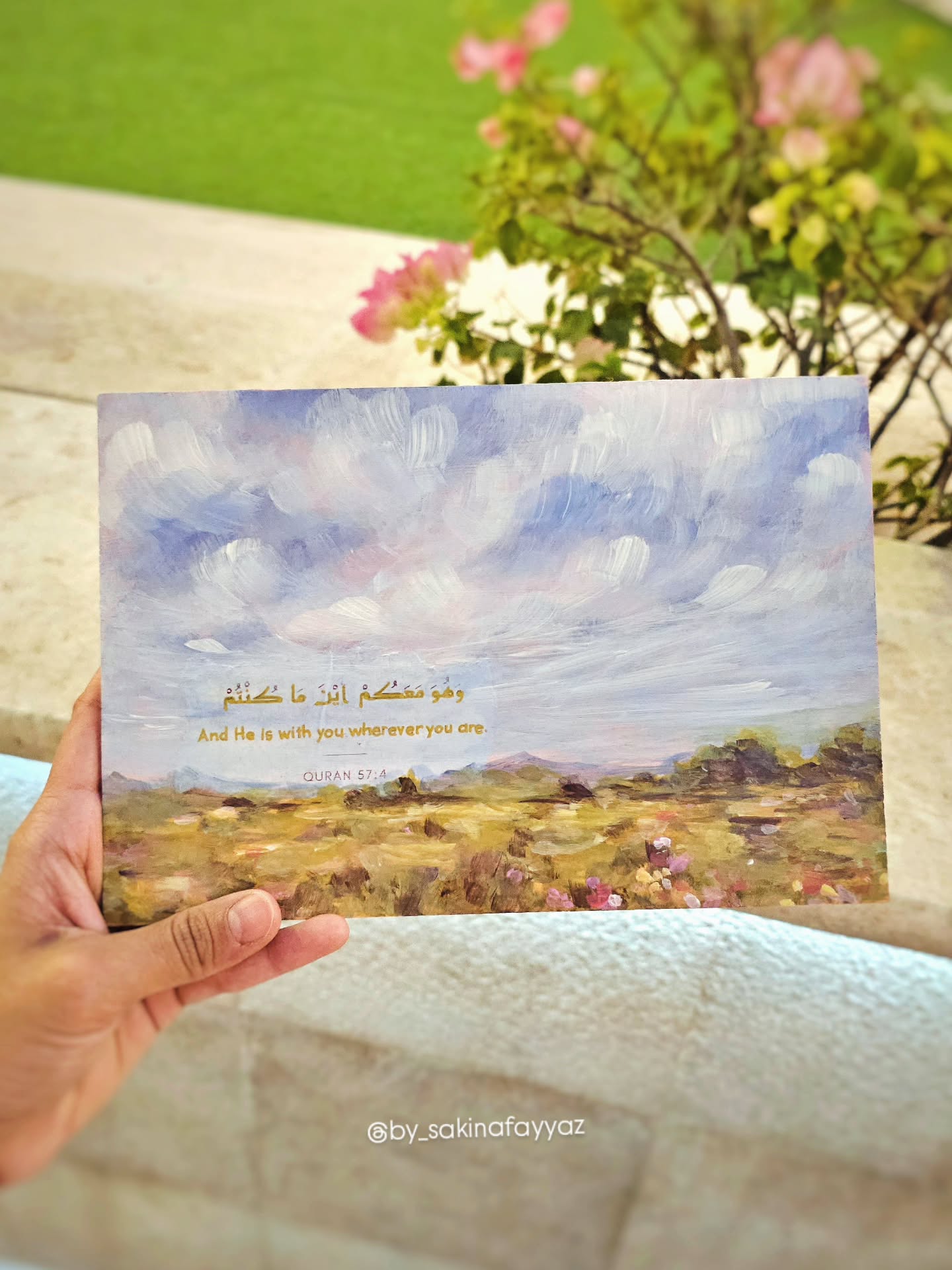 ✨️ Another one in "The Path to Peace" collection!
These paintings are inspired by powerful Quranic verses that bring comfort in difficult times and remind us that Allah is always with us🤍
✨️ This would make a beautiful gift for Ramadan!
📩 DM me if you'd like to bring it home!
Pictured: "The Path to Peace 6"
15x22 cm | Acrylic on wood panel