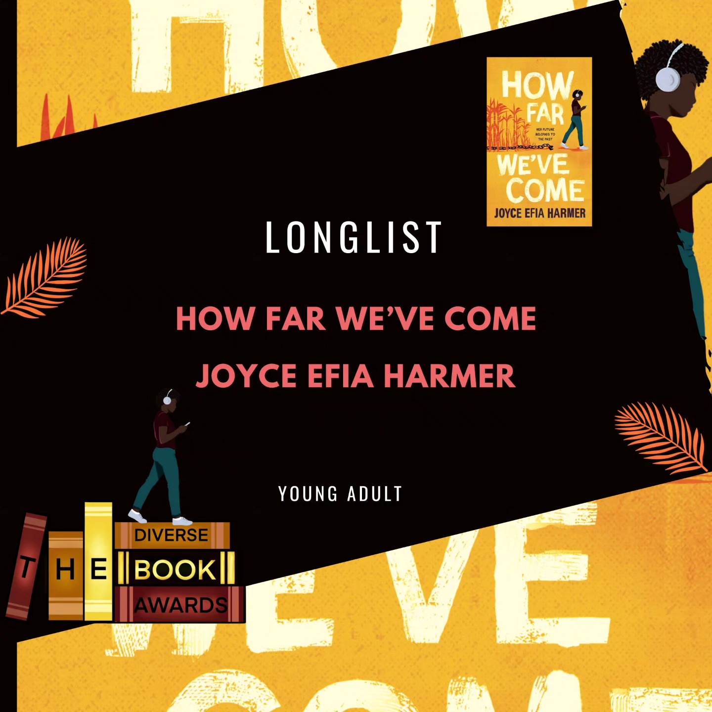 Woweee!! I'm over the moon that my debut novel has been chosen to be on the Longlist for the phenomenal Diverse Books Award!!!
Started in 2019, the DBAs were created to showcase the talent of marginalised voices. Nominations reached a record high this year in the fifth Diverse Book Awards with more than 200 books submitted across the Picture Books, Children’s, YA and Adult Fiction categories. The Awards hope that these chosen books will continue to be regarded as essential reading on a national level, highlighting the outstanding diverse and inclusive books published by authors based in the UK and Ireland during 2023.