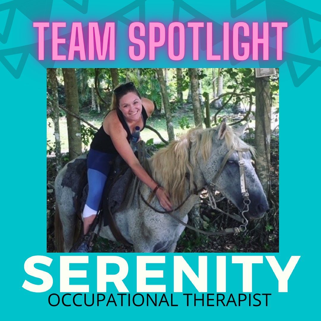 This week’s team Spotlight is on occupational therapist, Serenity Kingsbury.
What made you want to go into OT?
I went to undergrad for Special Education at East Carolina University. This is where I first encountered the field of Occupational Therapy. As a student teacher, I was able to observe some amazing occupational therapists doing one-on-one work with students. As soon as I saw the positive impact these therapists had on the students' progress, I knew this is where I needed to be!
What do you think helps children and families reach successful outcomes?
Teamwork and good communication! Our kiddos/families often have many therapists and professionals in their lives supporting different goals and outcomes. It is our responsibility to recognize we are part of a larger team and work to support one another in achieving positive outcomes for families. I've found that good communication between therapists, families, and service coordinators can make all the difference in the team dynamic.
Where did you grow up?
I grew up in a little town called Prescott Valley, in northern Arizona. I've lived in NC the longest though, so it's a bit of a mix!
What is a fun fact about yourself?
I grew up riding horses and by 12 years old I had won multiple competitions including barrel racing on my Mustang horse, named Mustang Sally (We called her Sassy). I don't get to ride horses much any more, but every chance I get, you'll find me in the saddle! I have a passion for all animals and am currently raising 6 foster kittens. I am very interested in animal assisted therapy as well as animals' impact on our mental health!
What is the best part about working with kids?
Watching parents be successful! I love to see a dad help his kiddo use a cup for the first time or a mom invent a game that uses the skills we've been practicing. These interactions are what babies and toddlers take into childhood and eventually adulthood. These little special moments between a parent and a child are the true therapy and the foundation of every skill we learn. The parent-child relationship is so special and I love watching it grow!
#occupationaltherapy #pedsot #pediatricot #outdoorot
