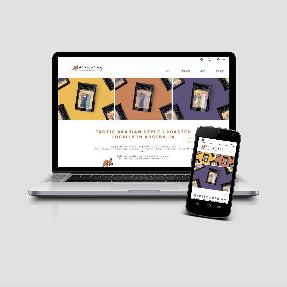 Beautiful brand colours, beautiful website. ☕️ Enjoyed creating this website for @arajcoffee.au. I wish you all the best for you coffee business. #coffeeblends #webdesigner #australia