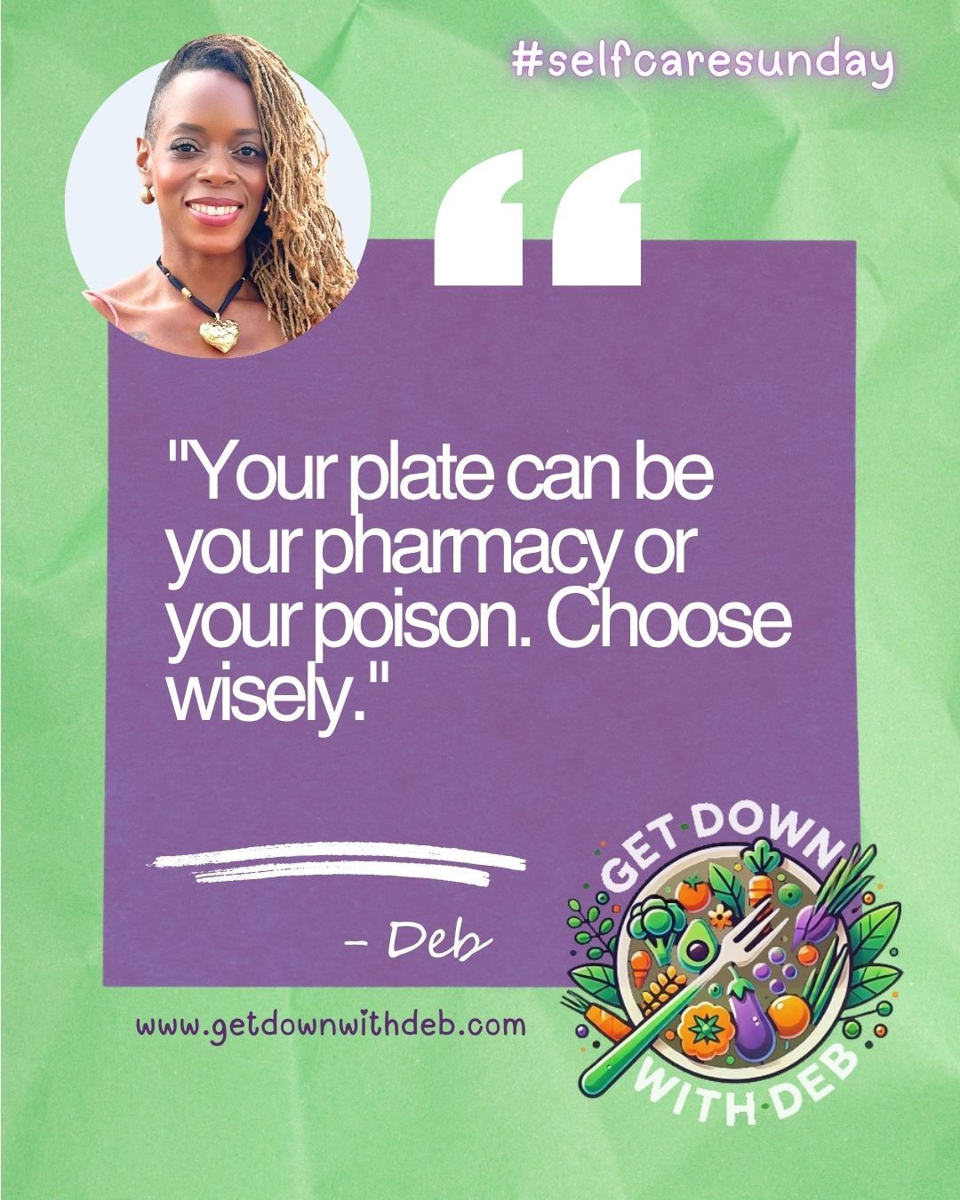 Check bio for upcoming Cooking Classes. Let’s get real about food, health, and the power of plants. What changes are you making this week? Share your thoughts below or tag someone who needs this reminder.
#GetDownWithDeb #FoodAsMedicine #PlantBasedHealing #EatToThrive #SelfCareSunday