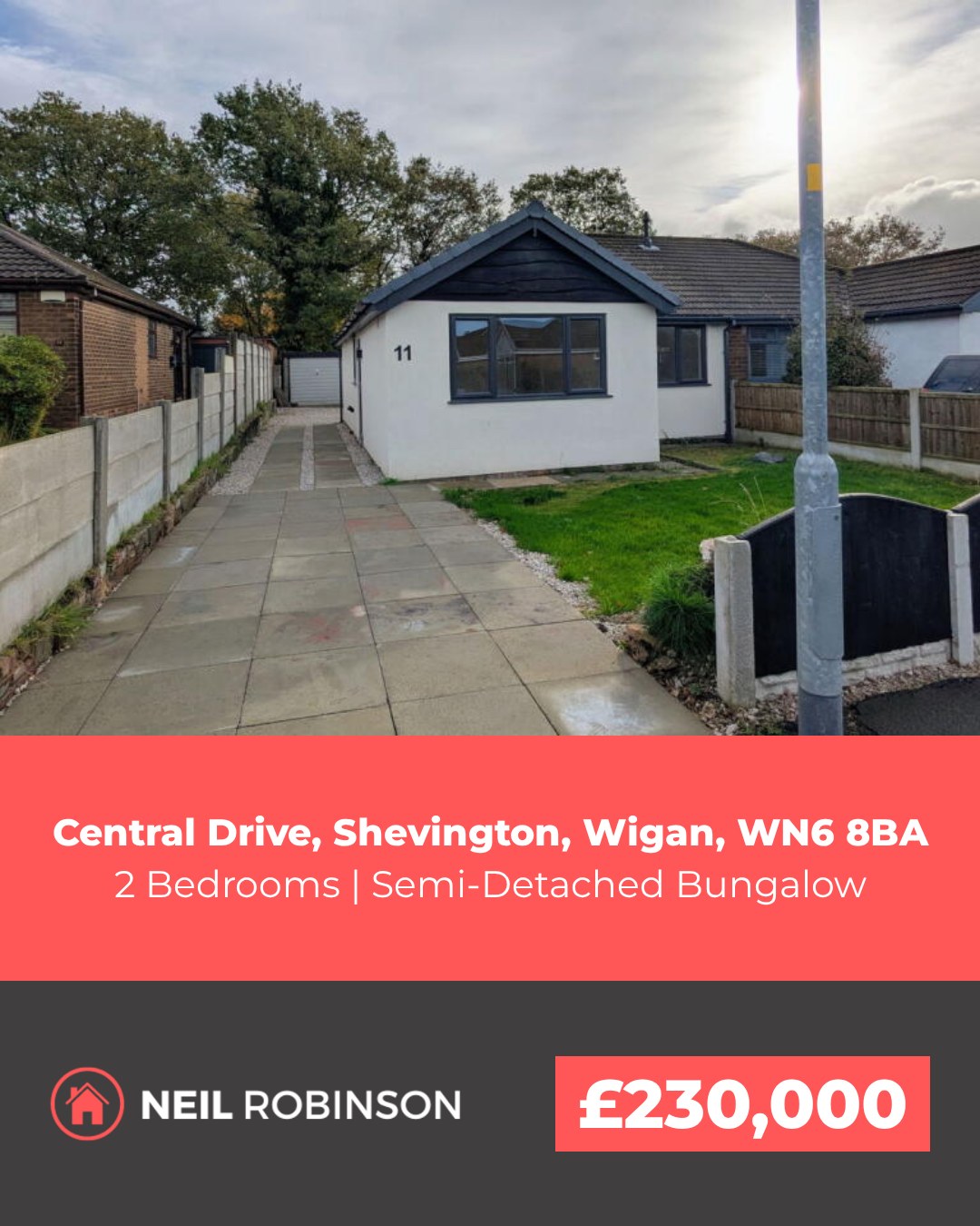 ✨ Featured Property For Sale ✨
📍 Central Drive, Shevington, Wigan, WN6 8BA
🏠 2 Bedroom, Semi-Detached Bungalow. Offers Over £230,000
Tucked away on a quiet stretch of Central Drive, this beautifully refurbished two-bedroom true bungalow offers a rare opportunity to purchase a home thats both stylish and energy-efficient.
◾ Chain Free
◾ Fully renovated throughout
◾ Brand-new modern kitchen
◾ Stylish new bathroom
◾ New flooring fitted throughout
◾ Newly rendered exterior
◾ Bright and spacious lounge
◾ Two generous double bedrooms
◾ Large double detached garage
◾ Air source heat pump & solar panels
For more information please visit our website or contact us via:
📍 | Orrell Office
📞 | 01695 355120
🌎 | www.neilrobinson.co.uk
🖥 | https://rightmove.co.uk/properties/168651020#/?channel=RES_BUY