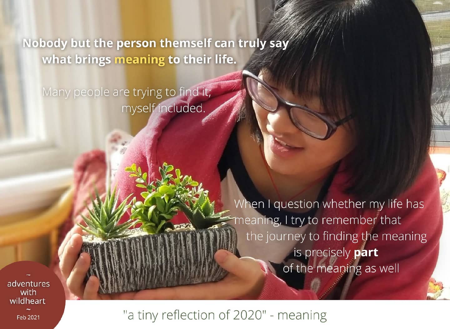 #Day3 🌿 This week, I want to revisit some reflections I made earlier this year :') Today is on #purpose:
"Every person sees their life differently, and as long as it brings them #meaning and #fulfillment - that's what matters most." - me 😌🌱
Nobody but the person itself can truly say what brings meaning to their life. Many people are trying to find it - myself included. During the times when I question whether my life has meaning, I try to remember that the journey to finding the meaning is precisely part of the meaning as well. Simultaneously, I remind myself that I create my own meaningful meaning, and the "search" is not an outward discovery but an inward exploration.
To some, others may not see what they find meaning in and try to tell them other things to find their meaning(s) in - even though to those people, those aren't it. We need to recognize that what is important to one person may not be important to someone else - but that doesn't make either of them not important. We deem our values based on so many things - and as long as those bring us real, fulfilling meaning - then that's what truly matters.
I'm still trying to find my meaning, but here - let me share you something:
🌟 "My purpose is to bring out the good - the love, joy, passion, care and genuinity - in people." ~Vicky Huang, 2019 🌟
I wrote that almost two years ago. I feel empowered and fulfilled when I see this and I remind myself that, if I live a life where I've done this to as many people I possibly could - I don't need to be a certain kind of monetary rich, because I'd already be so rich in experiences, friendships, love and joy. And those things, money certainly cannot buy. Only my actions can :')
🐾 So I implore you too - find the things that bring you purpose, meaning and fulfillment, and remind yourself that regardless of what other meanings people try to sell you, these ones are so much more valuable and important. And they're not worth trading for a certain status quo.
------
More #reflection tidbits comingggg 🐾
👉 Full post on my blog: "a fresh, new year" 🐮
#growth #healing #selfworth #findingpurpose #creatingpurpose #values
📸 mom 🙆